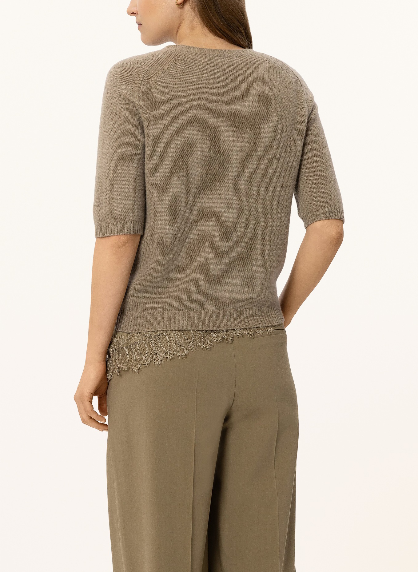 LUISA CERANO Strickshirt mit 3/4-Arm: KHAKI