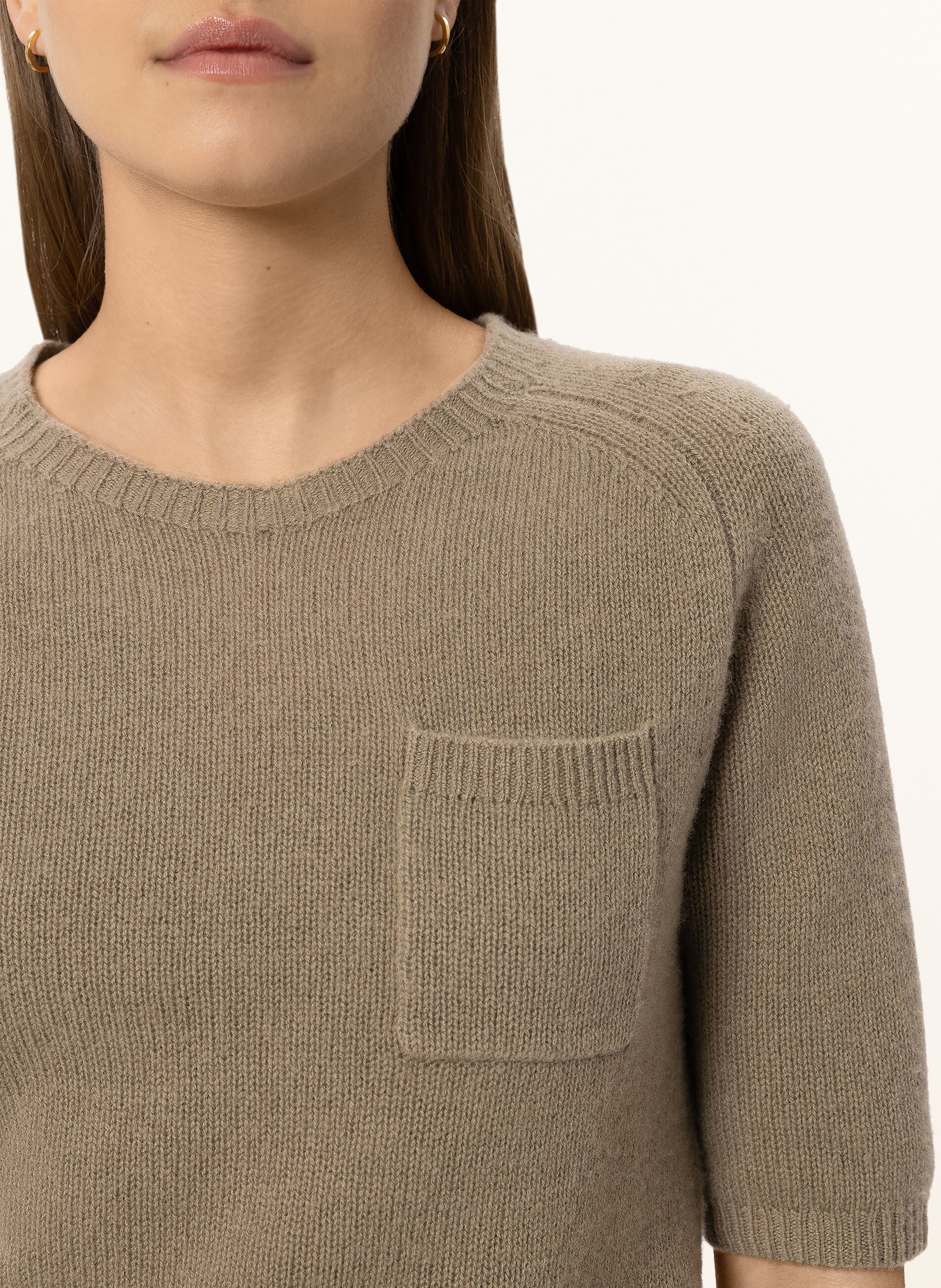 LUISA CERANO Strickshirt mit 3/4-Arm: KHAKI
