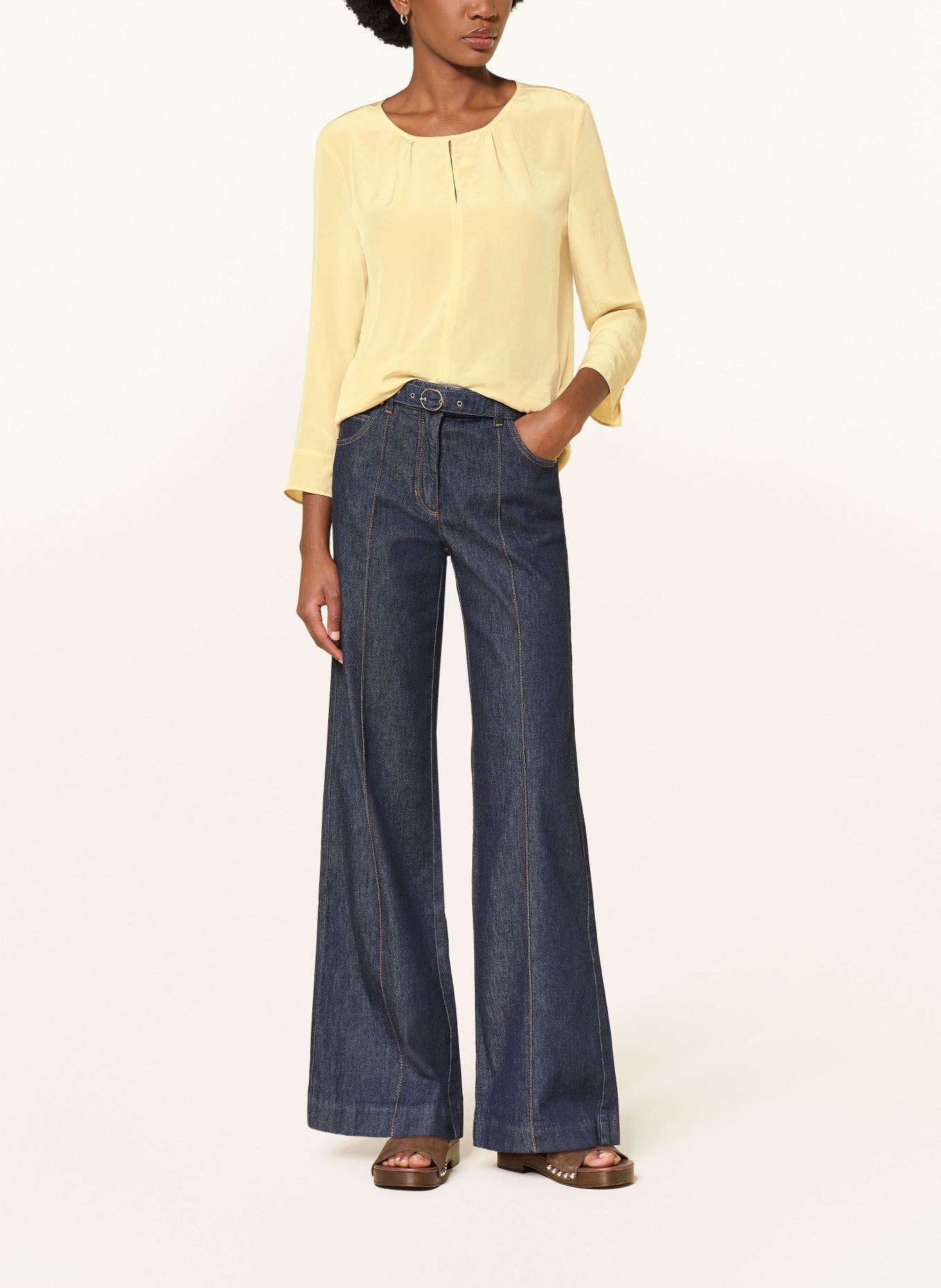 LUISA CERANO Blusenshirt mit 3/4-Arm: HELLGELB