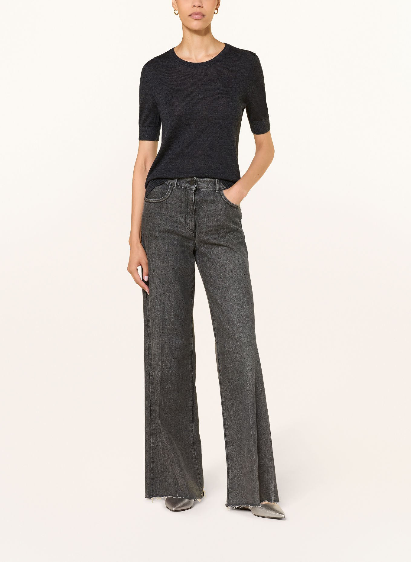 LUISA CERANO Strickshirt: DUNKELGRAU