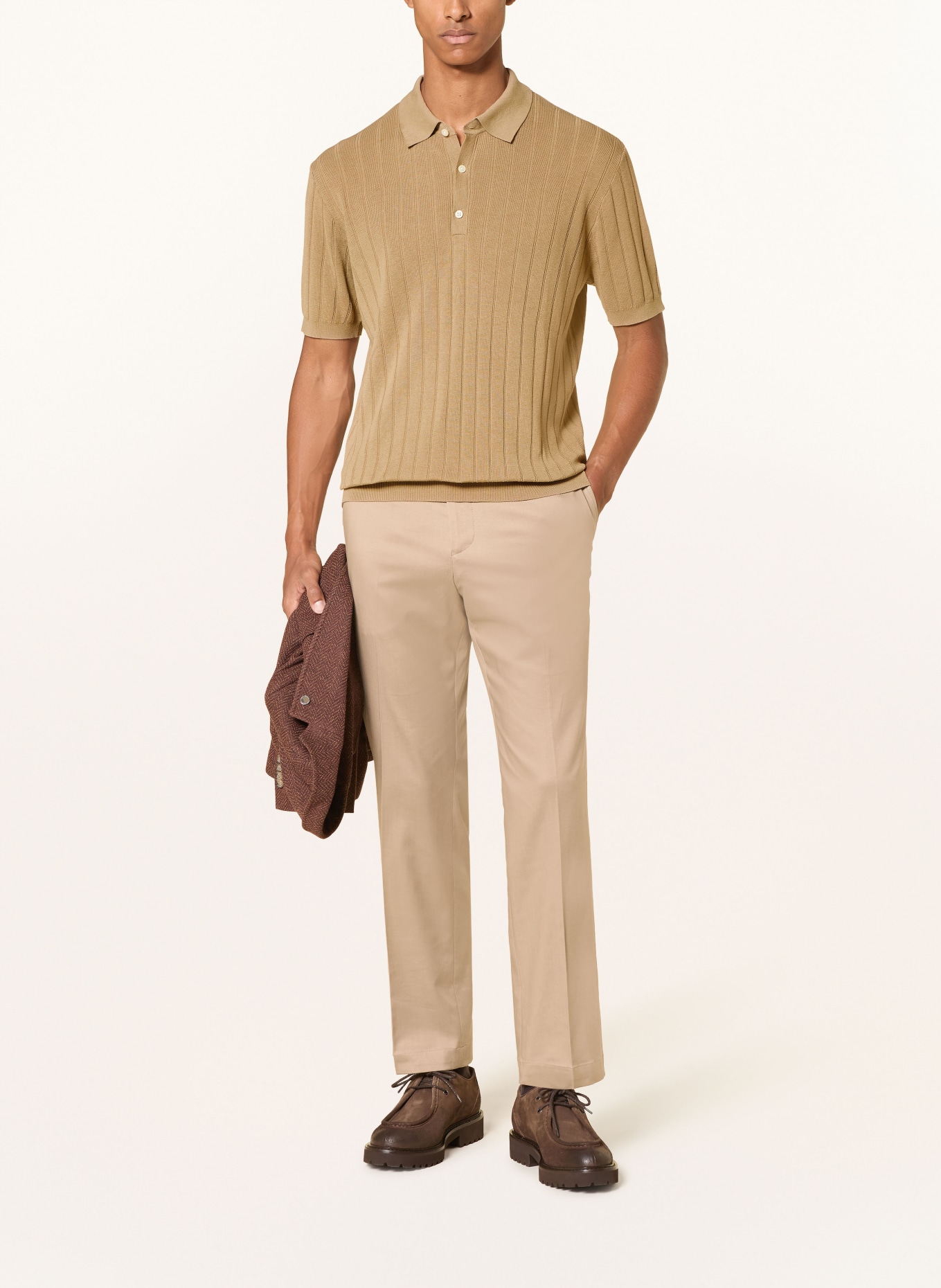 BALDESSARINI Gebreid poloshirt MATIA: BEIGE