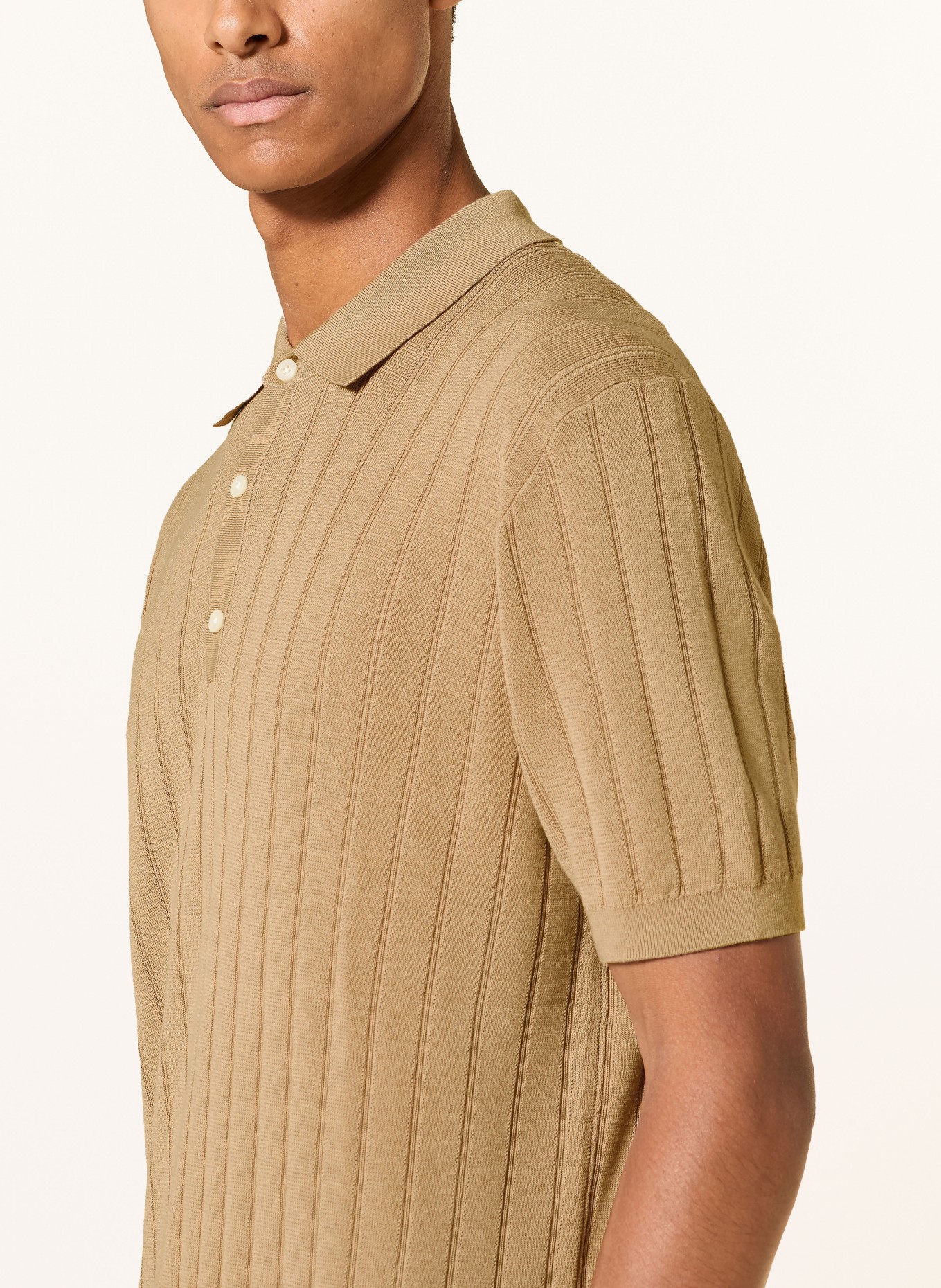 BALDESSARINI Gebreid poloshirt MATIA: BEIGE