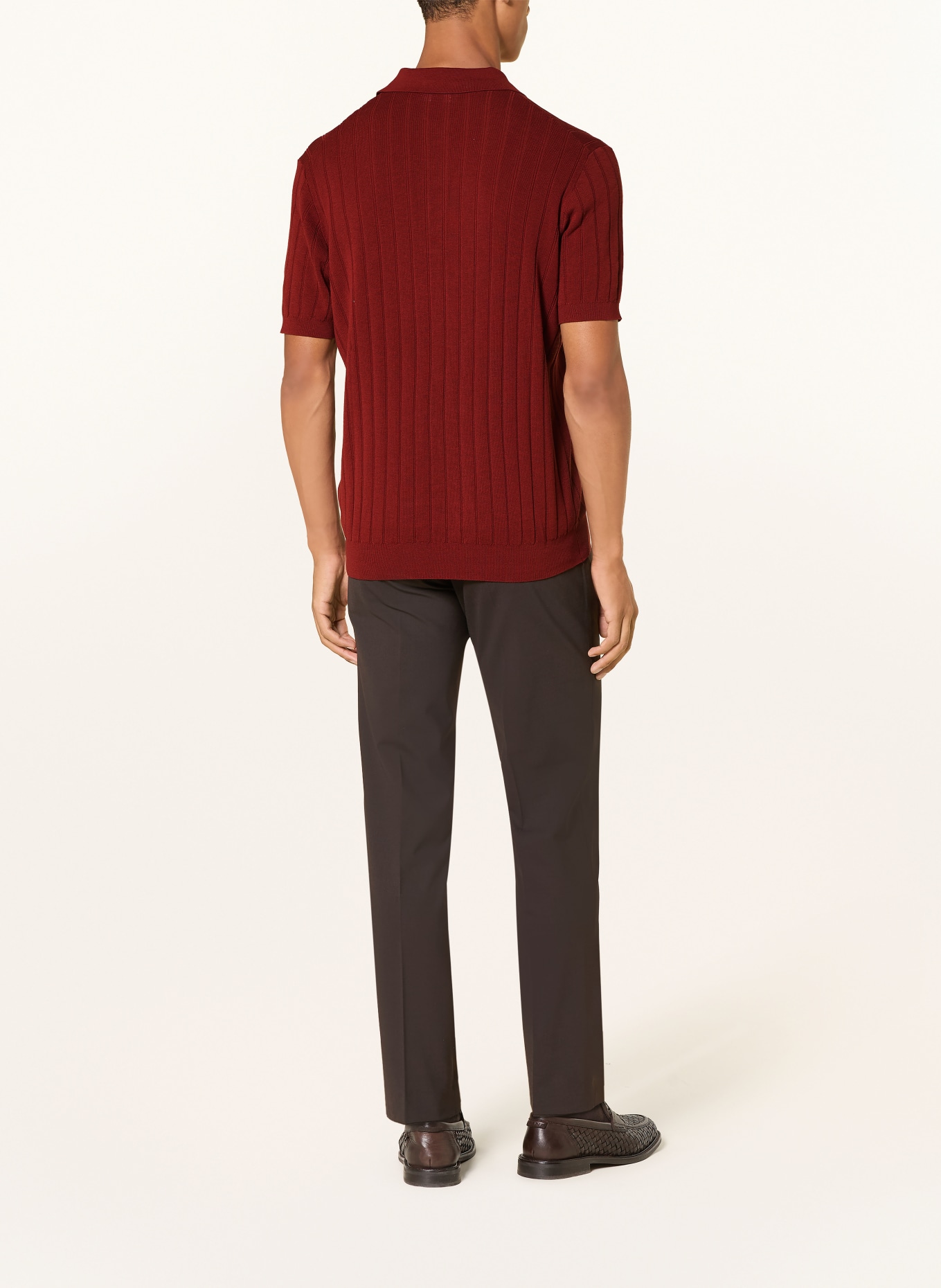 BALDESSARINI Gebreid poloshirt MATIA: DONKERROOD
