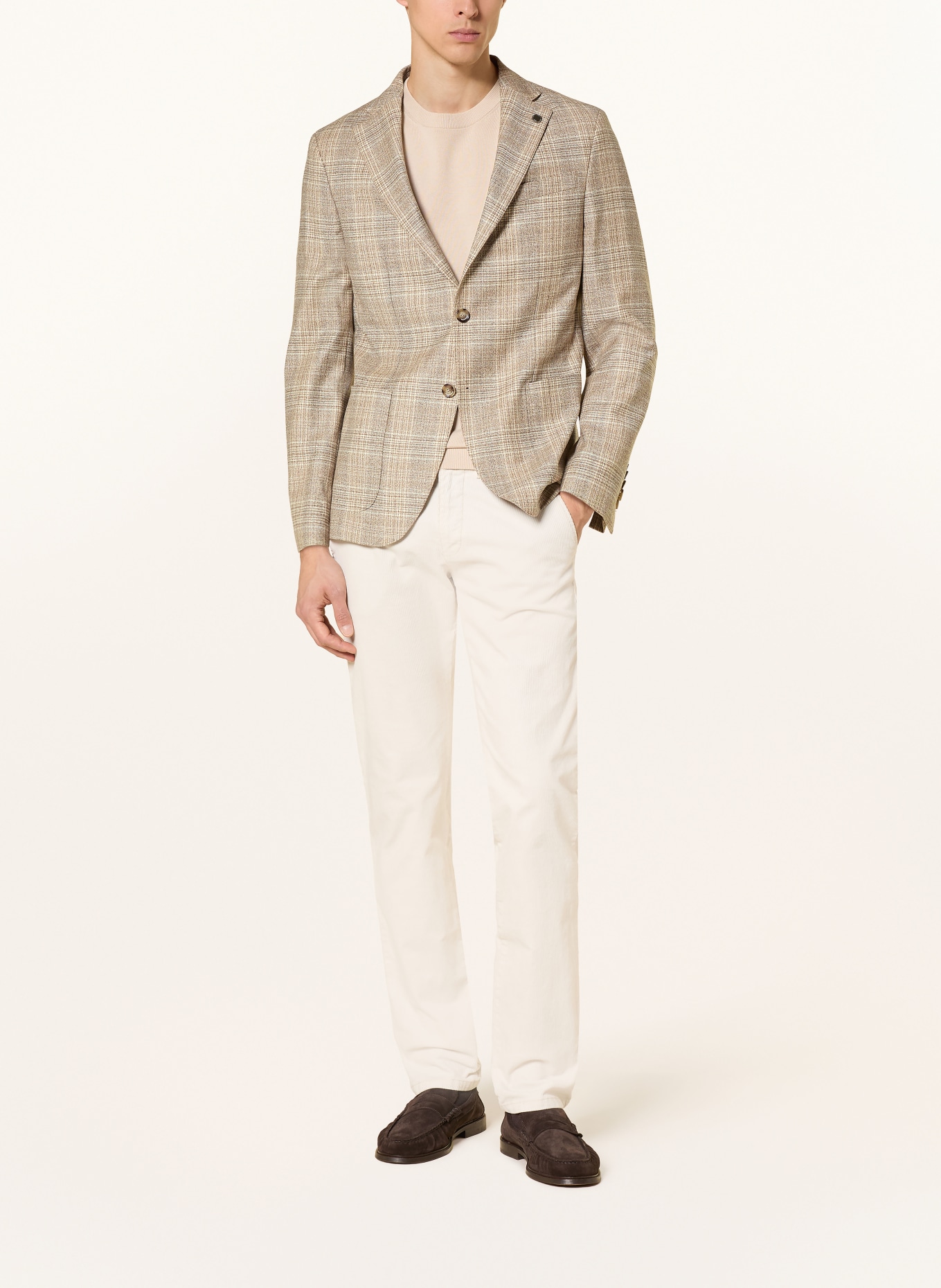 BALDESSARINI Extra Slim Fit Blazer: BEIGE / ECRU / TAUPE