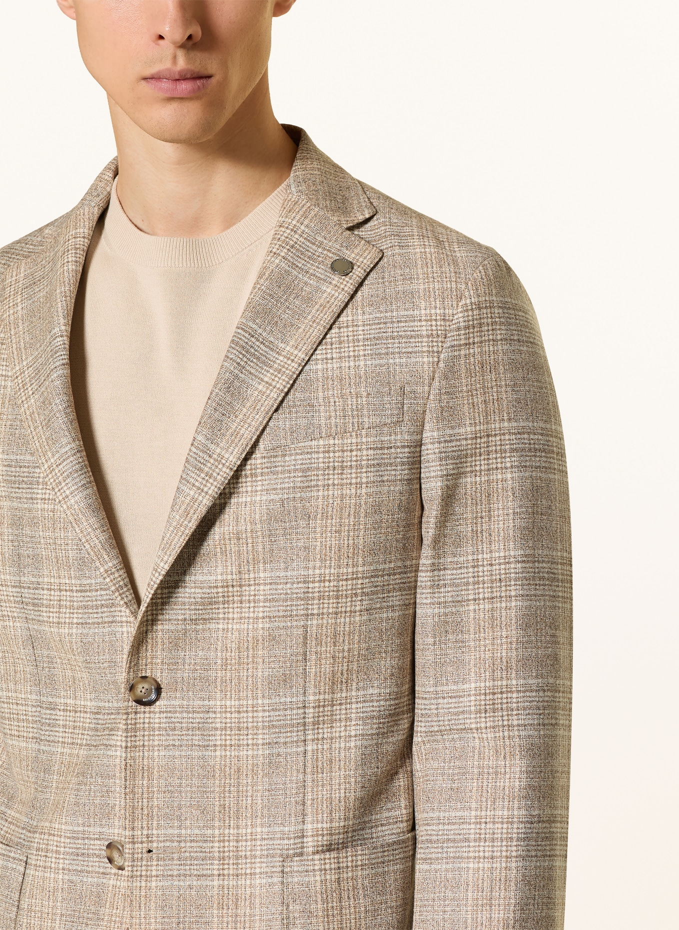 BALDESSARINI Extra Slim Fit Blazer: BEIGE / ECRU / TAUPE