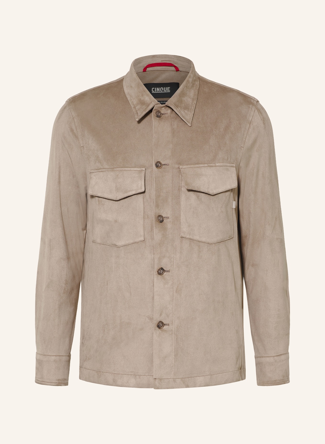 CINQUE Overshirt CIMULTI in Lederoptik: TAUPE