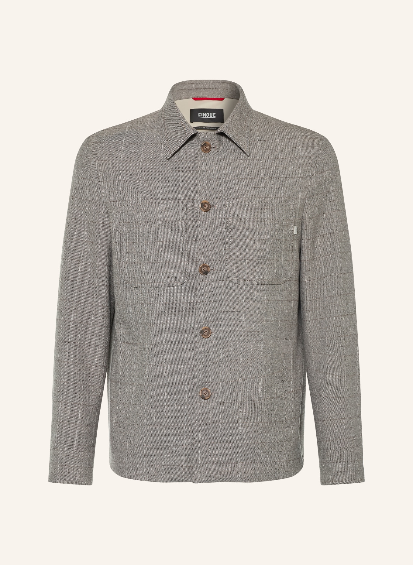 CINQUE Overshirt CIMOTTO: GRAU / HELLGRAU / DUNKELGRAU