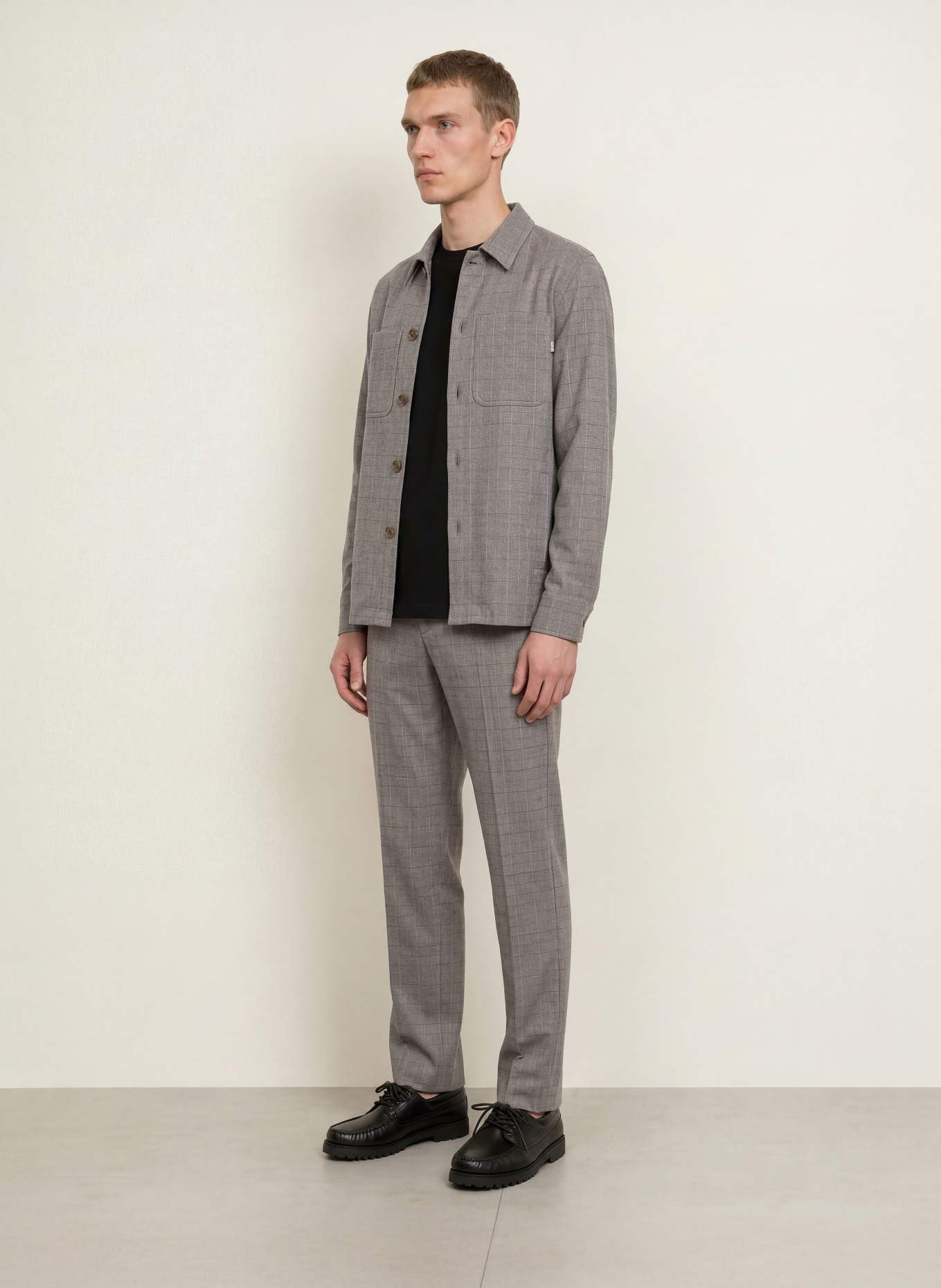 CINQUE Overshirt CIMOTTO: GRAU / HELLGRAU / DUNKELGRAU