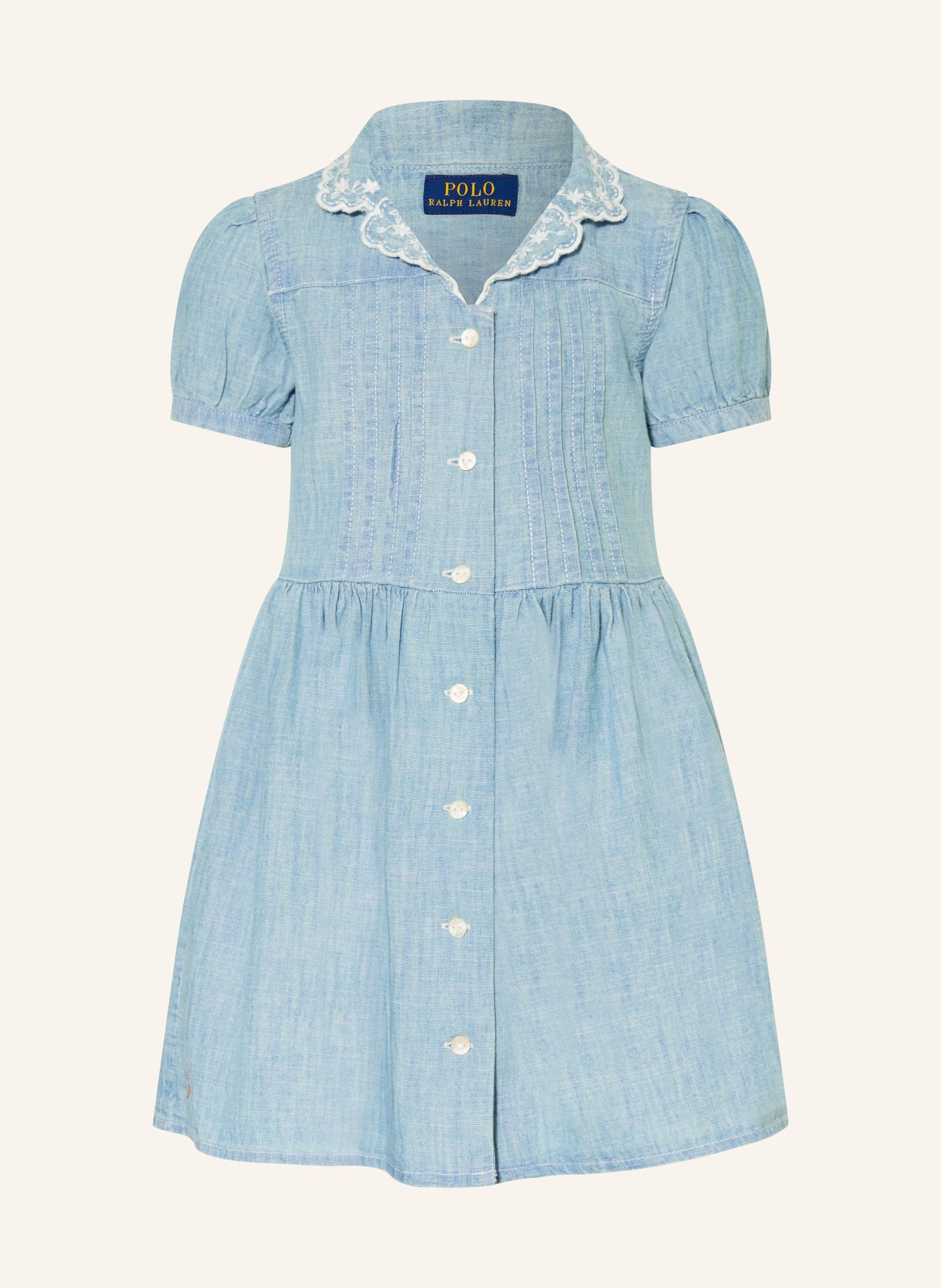POLO RALPH LAUREN Hemdblusenkleid in Jeansoptik: HELLBLAU