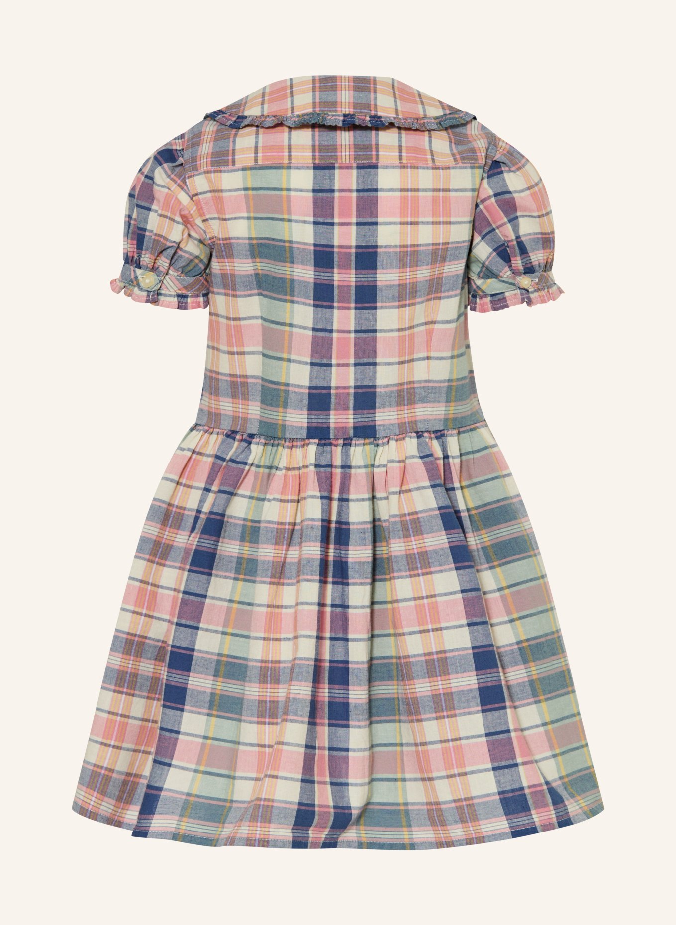 POLO RALPH LAUREN Robe à volants: BLEU FONCÉ / ROSE
