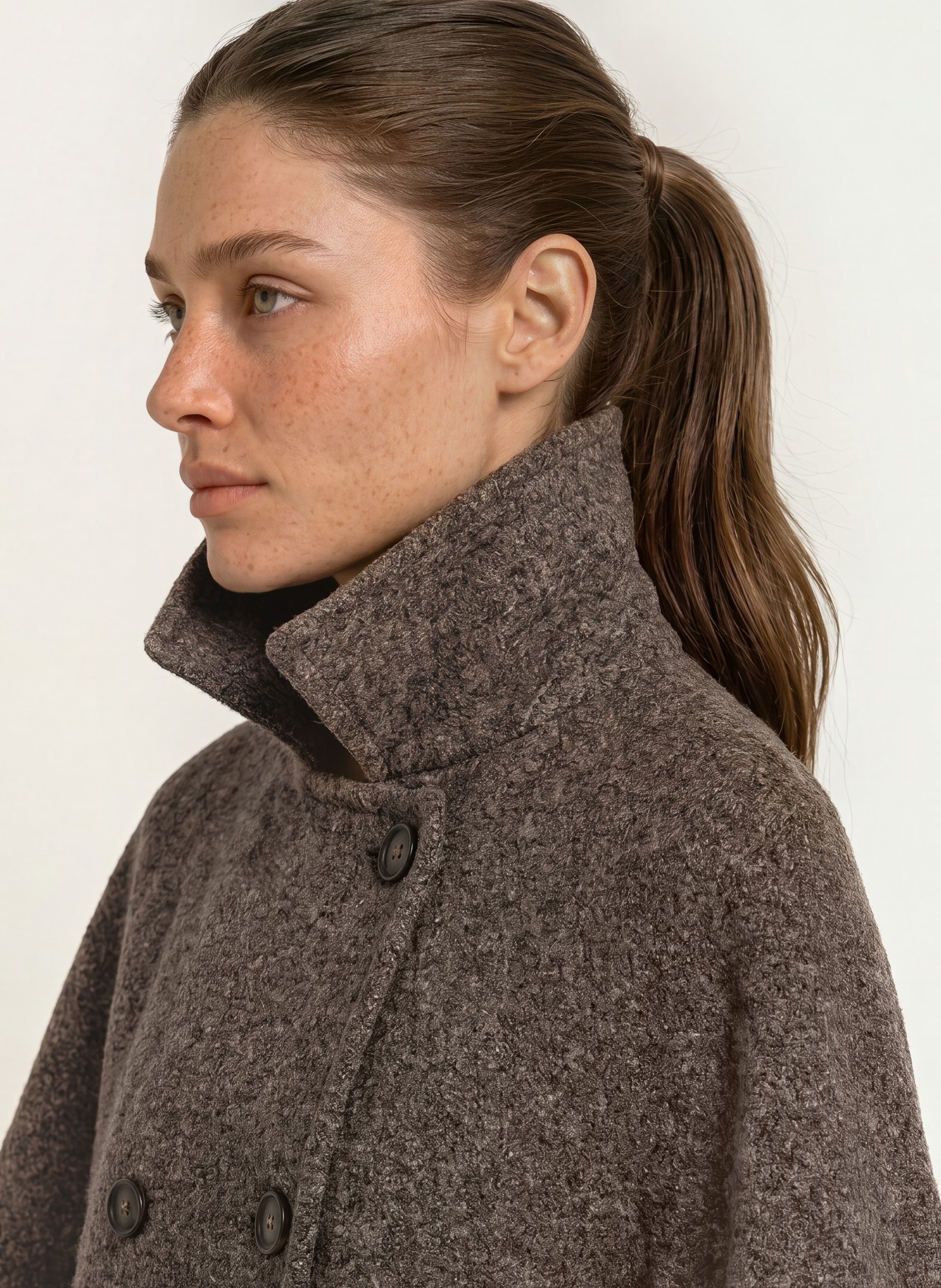 ICONS CINZIA ROCCA Cape en bouclé: GRIS FONCÉ