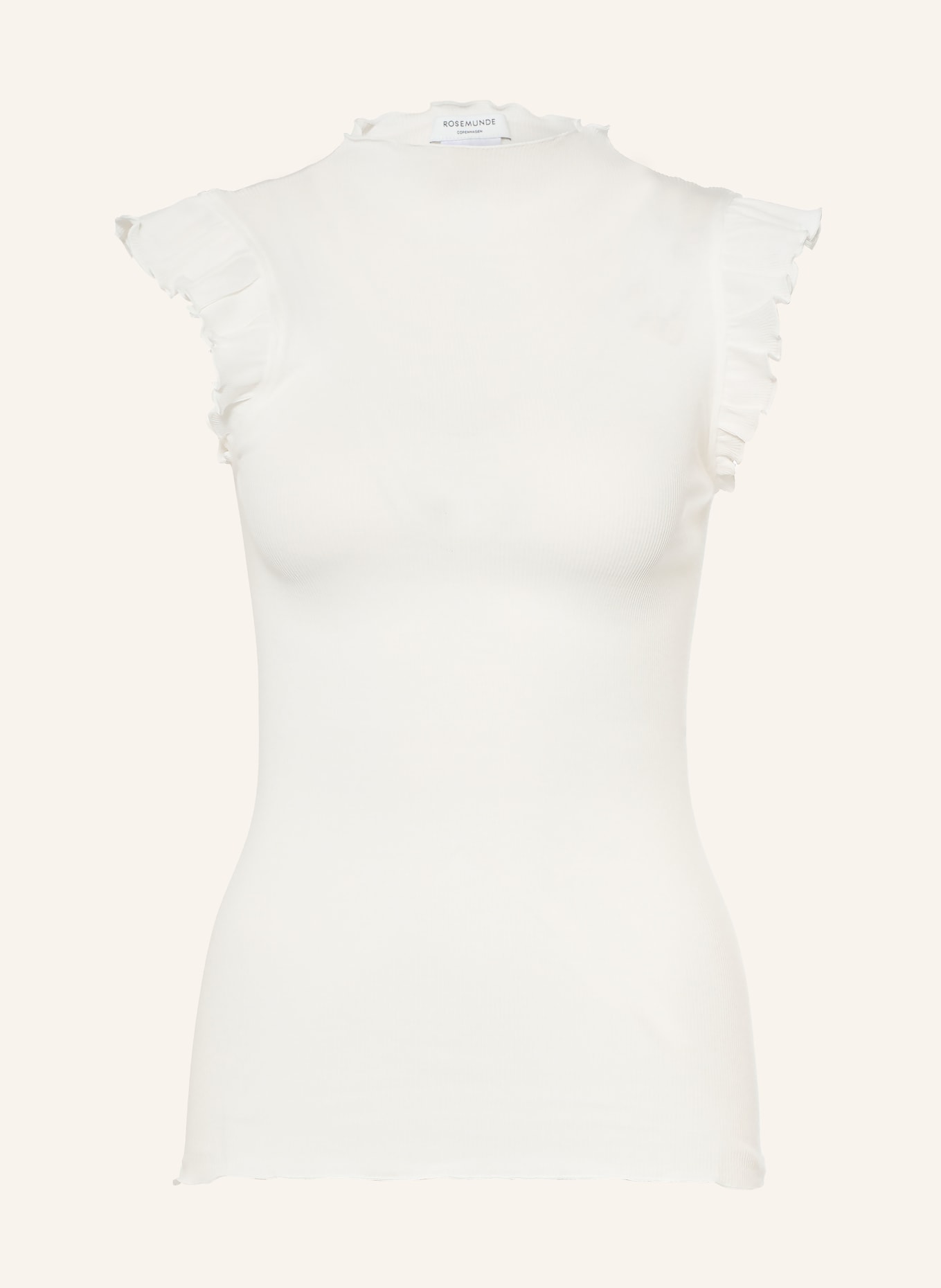 rosemunde Top BERNADINE mit Volants: WEISS