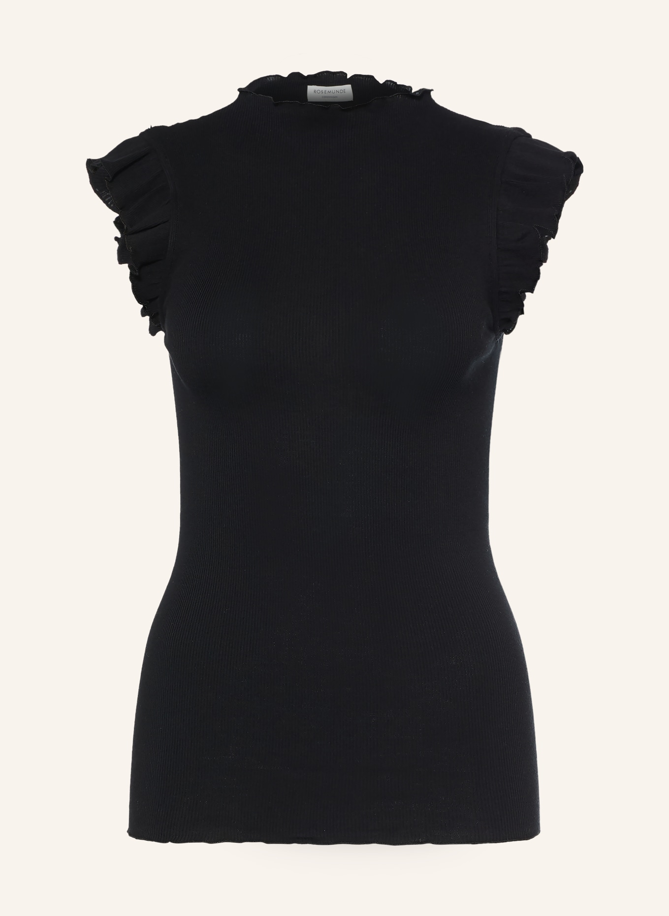 rosemunde BERNADINE Top with Ruffles: BLACK