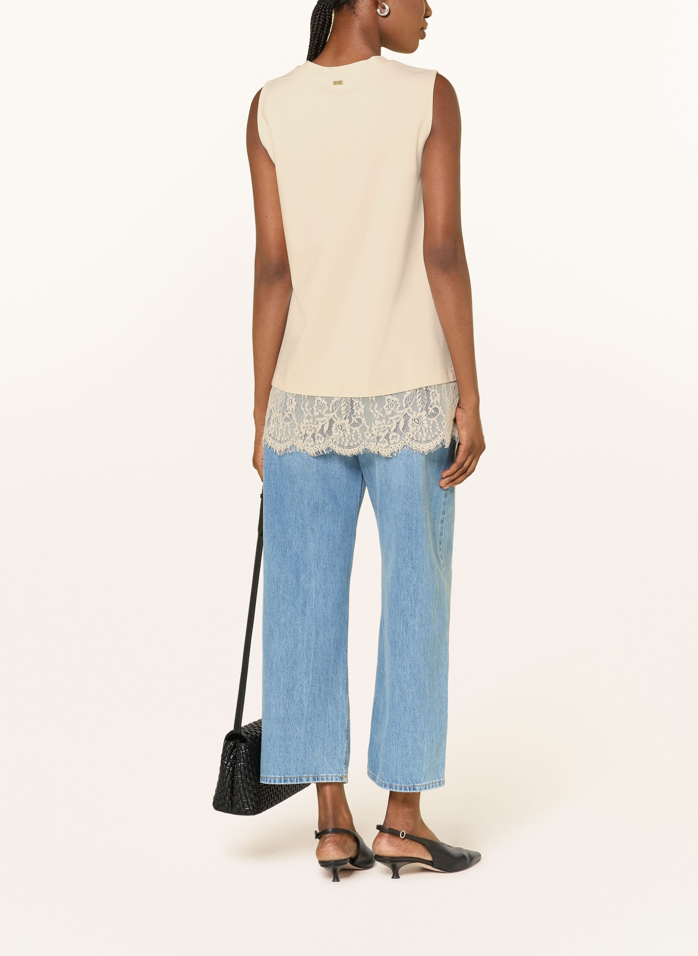 RIANI Top mit Spitze: CREME