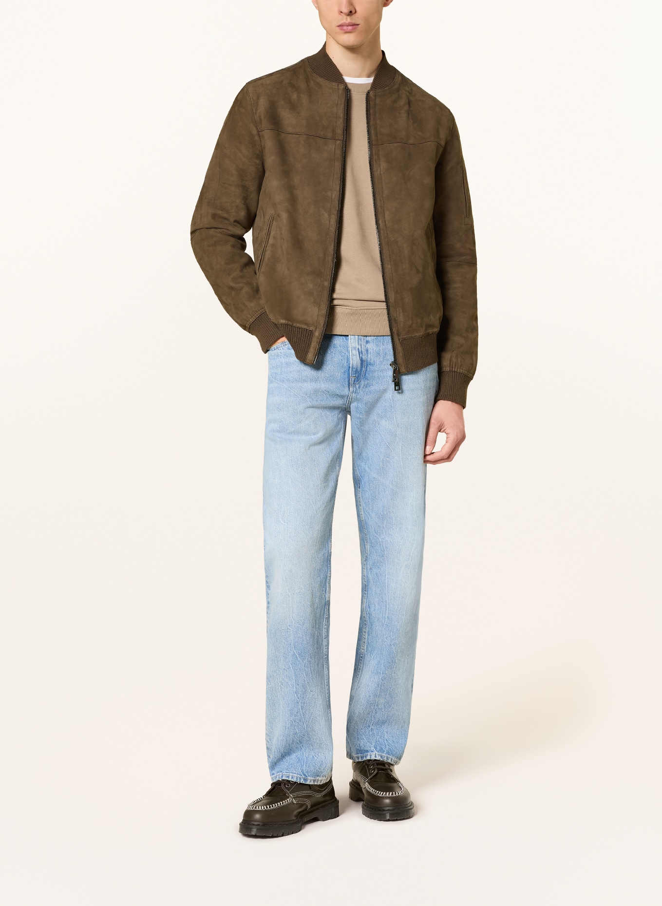 MILESTONE Lederjacke MSJOSHUA: BRAUN