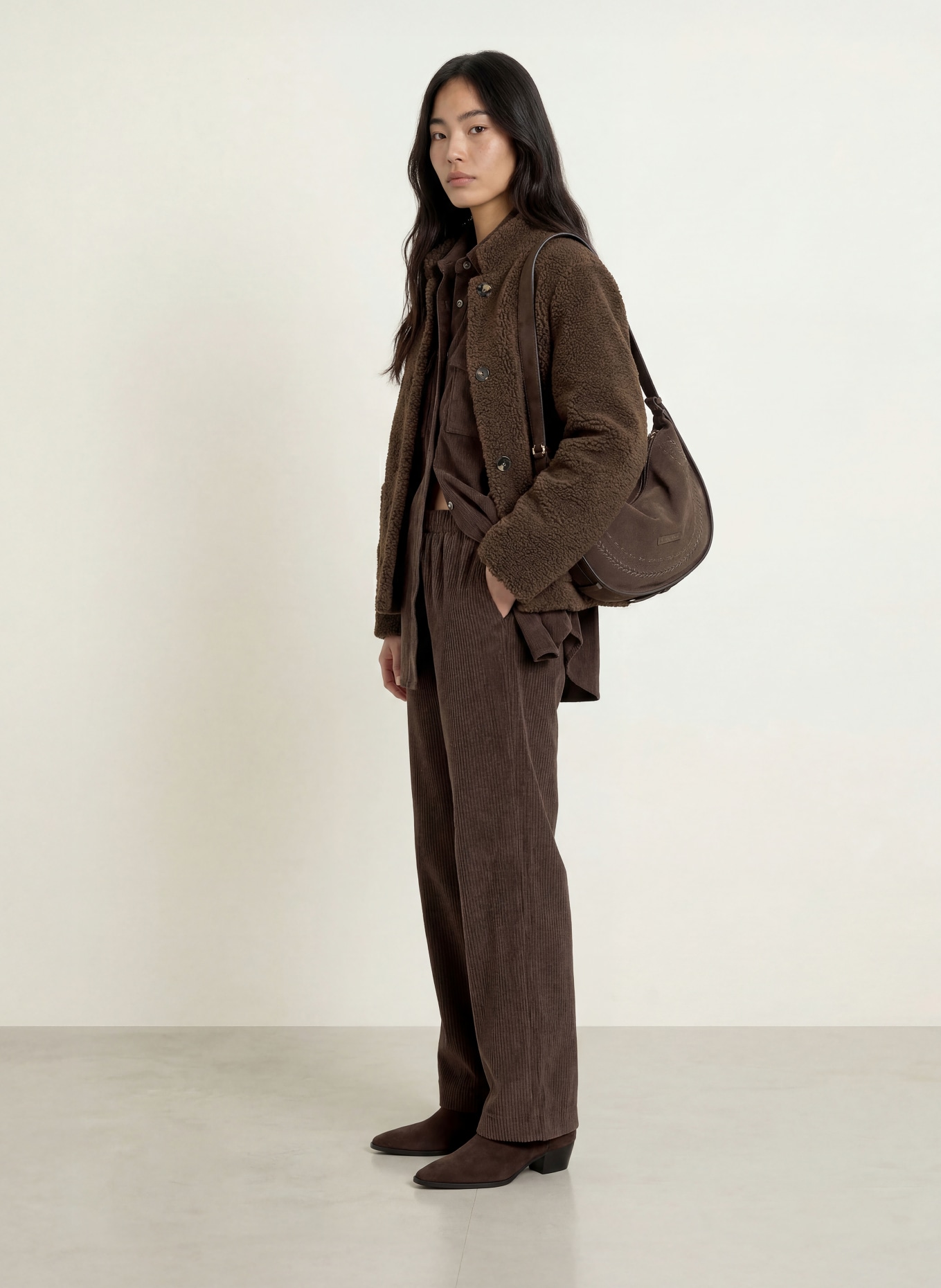 FUCHS SCHMITT Teddyfell-Jacke AUGSBURG: DUNKELBRAUN