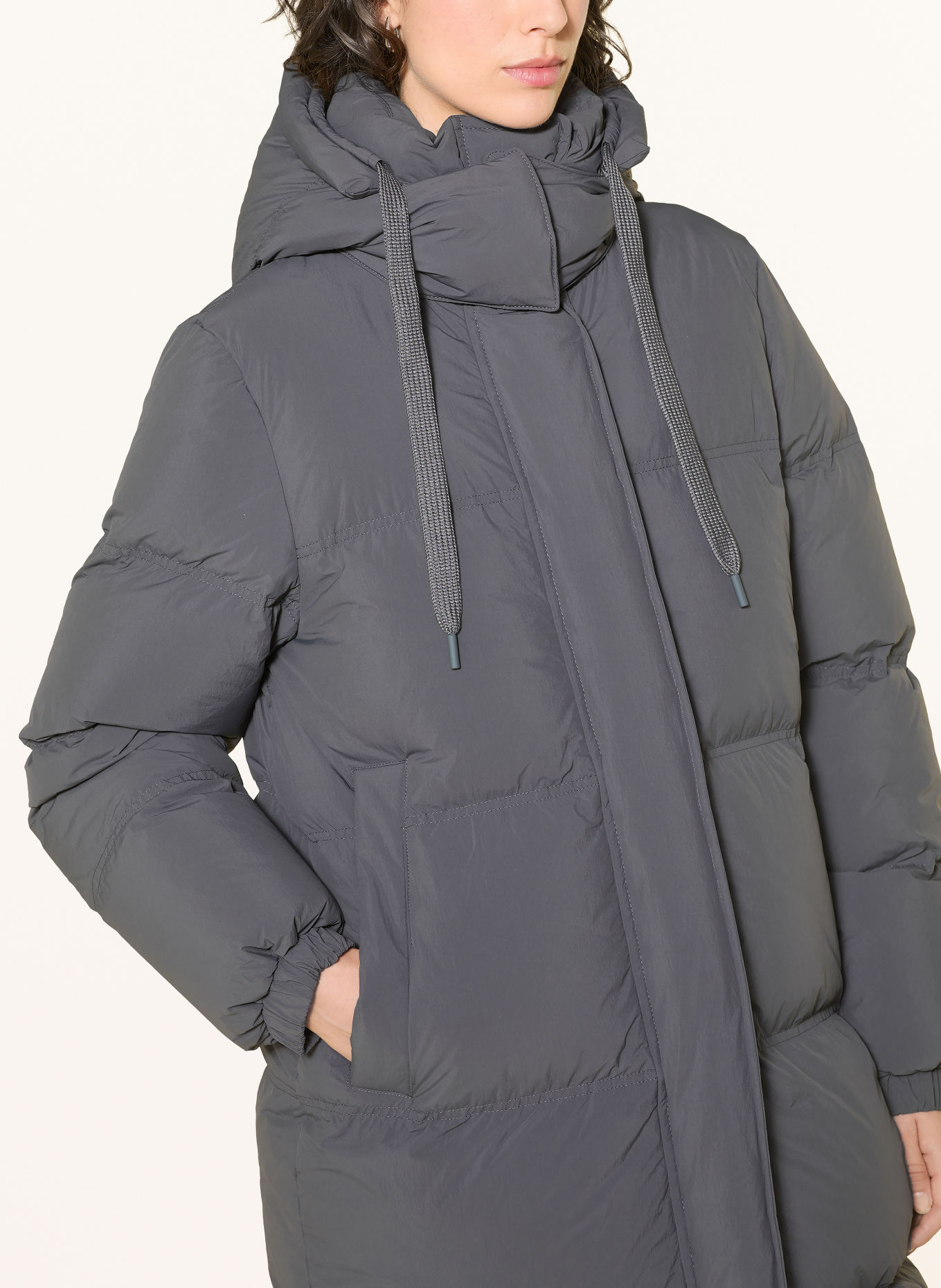 Marc O'Polo DENIM Down coat with removable hood: DARK GRAY