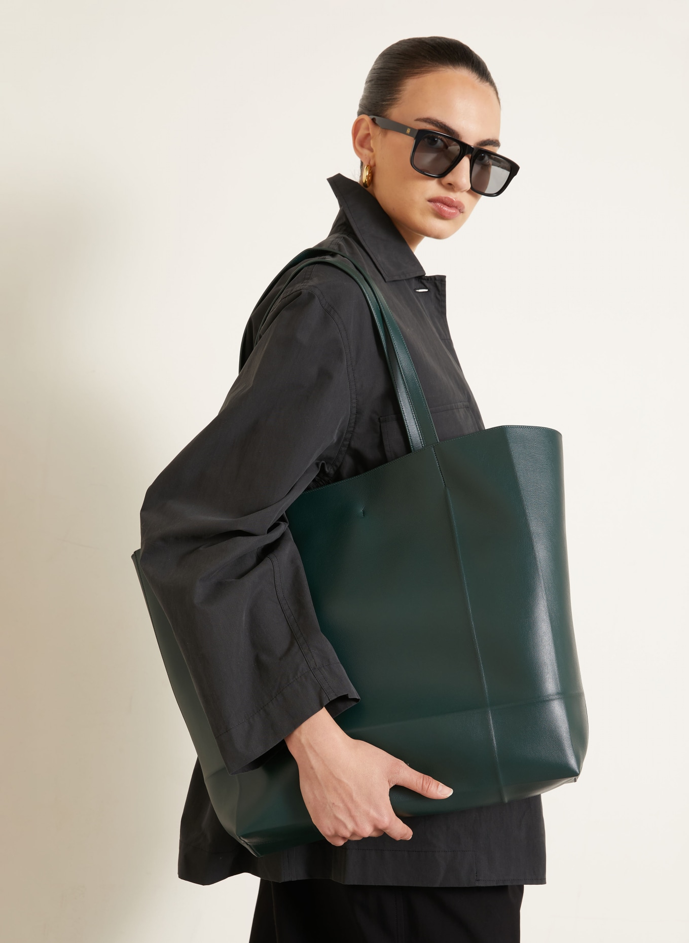 TOTEME Sac cabas: GROEN / ARGENT
