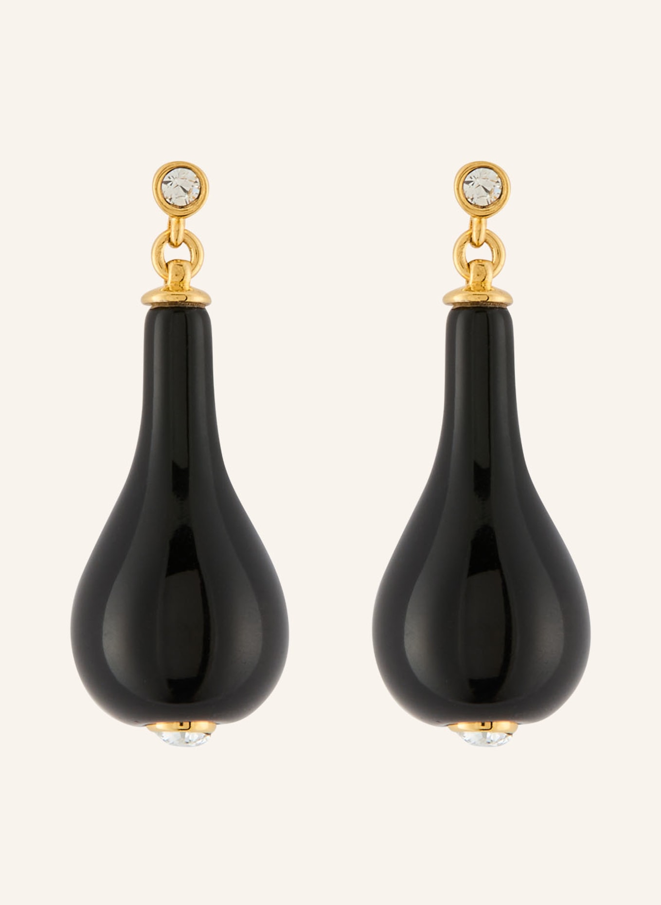 TOTEME Ohrhänger mit Swarovski Kristallen: SCHWARZ / GOLD