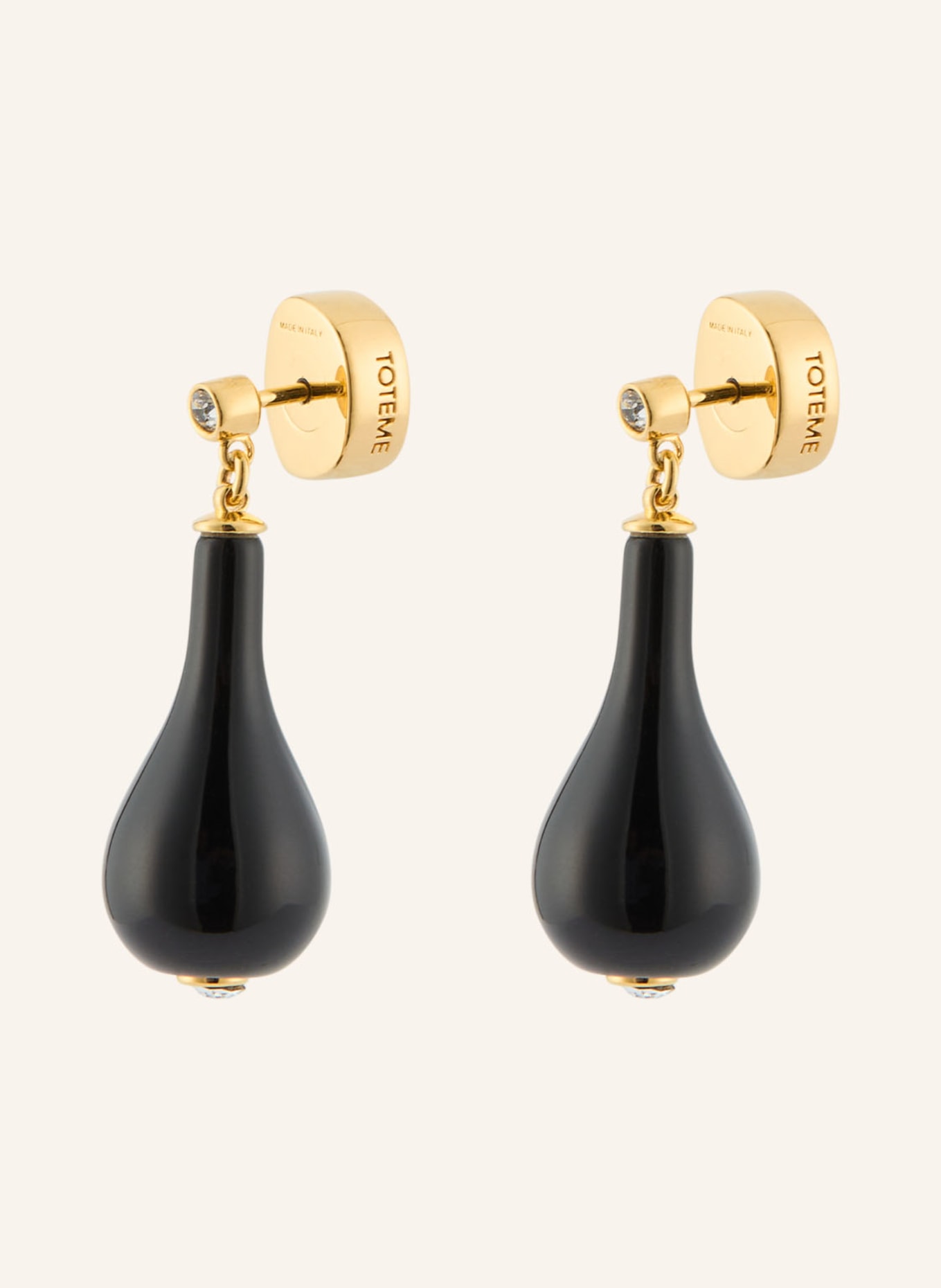 TOTEME Ohrhänger mit Swarovski Kristallen: SCHWARZ / GOLD