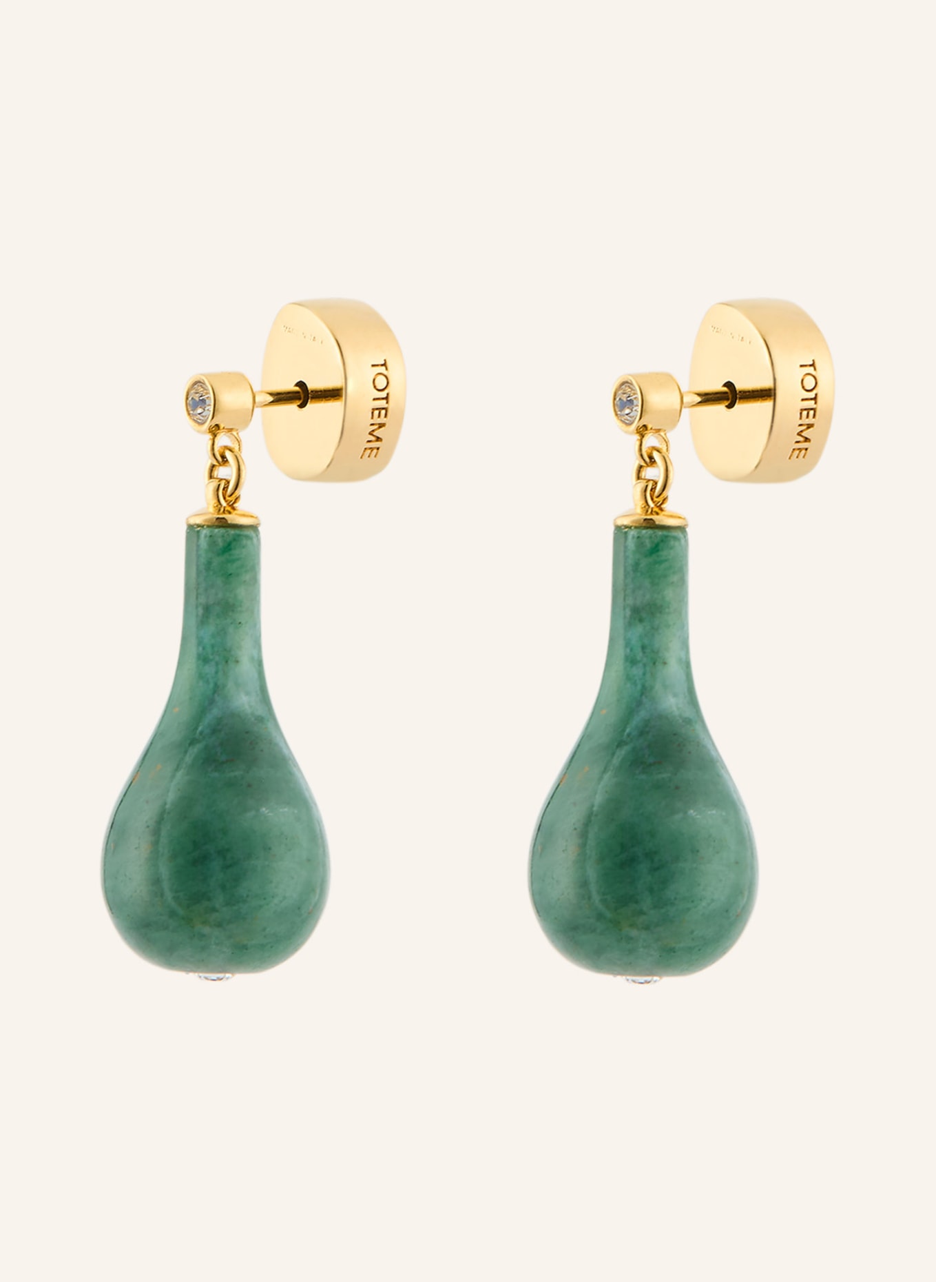 TOTEME Ohrhänger mit Swarovski Kristallen: GRÜN / GOLD