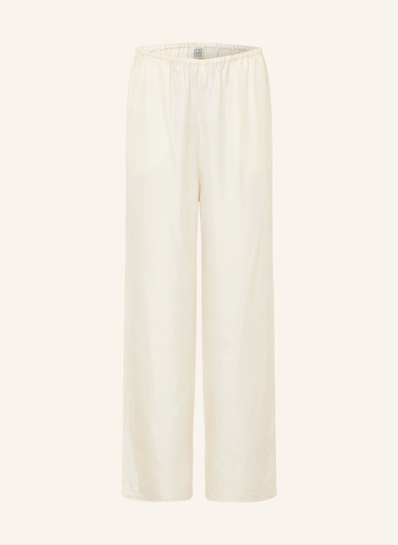 TOTEME Pantalon en soie: ÉCRU / BLANC