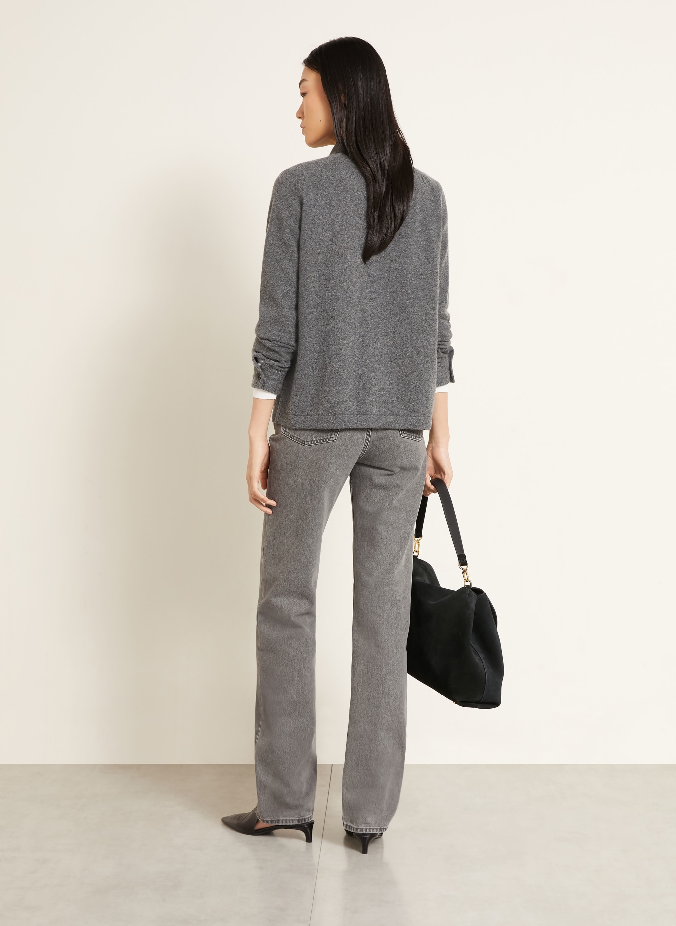 TOTEME Straight Jeans: 153 MID GREY WASH