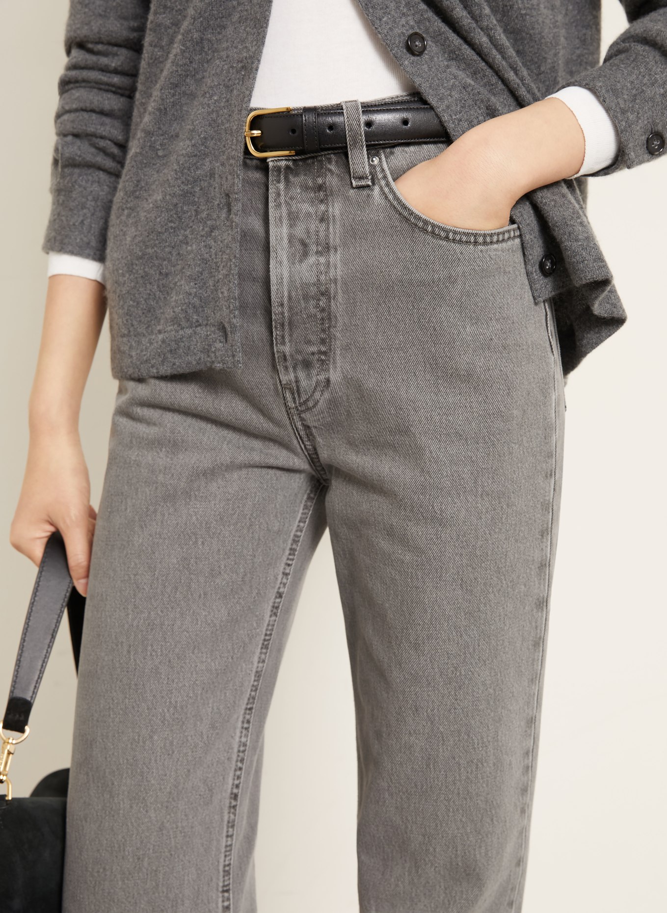 TOTEME Straight Jeans: 153 MID GREY WASH