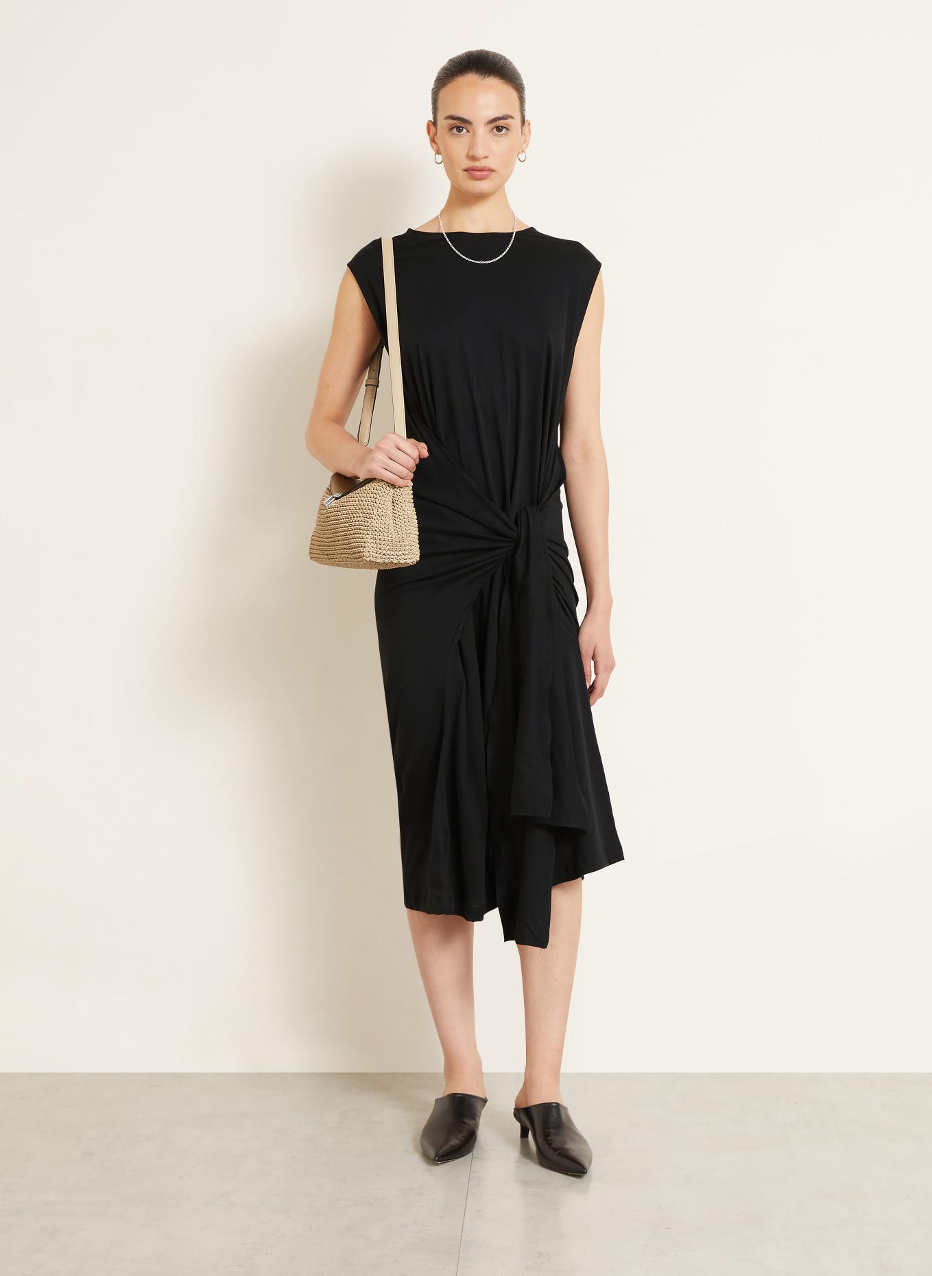 TOTEME Robe en jersey: NOIR