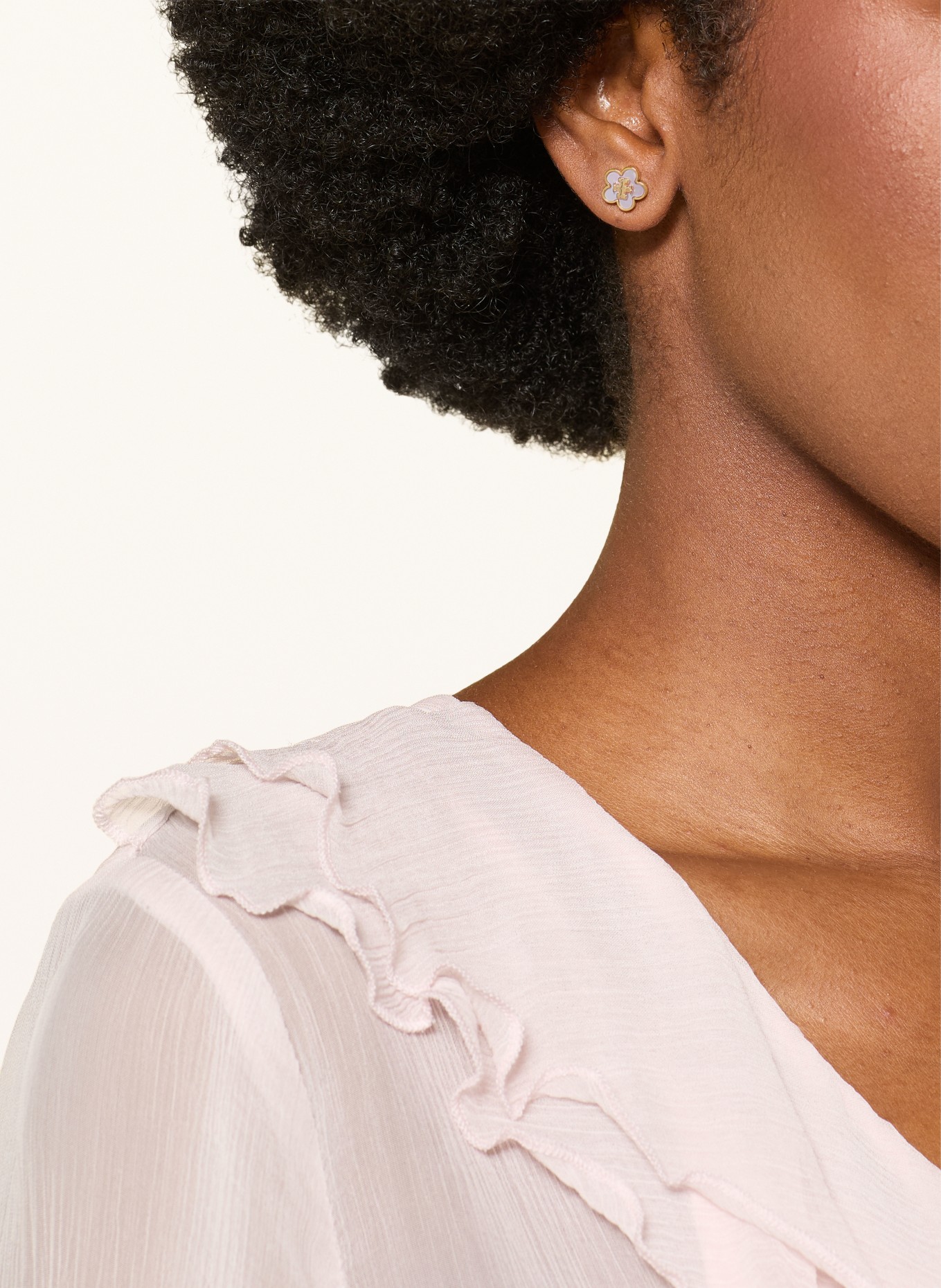 TORY BURCH FORGET ME NOT stud earrings: GOLD / LIGHT PINK