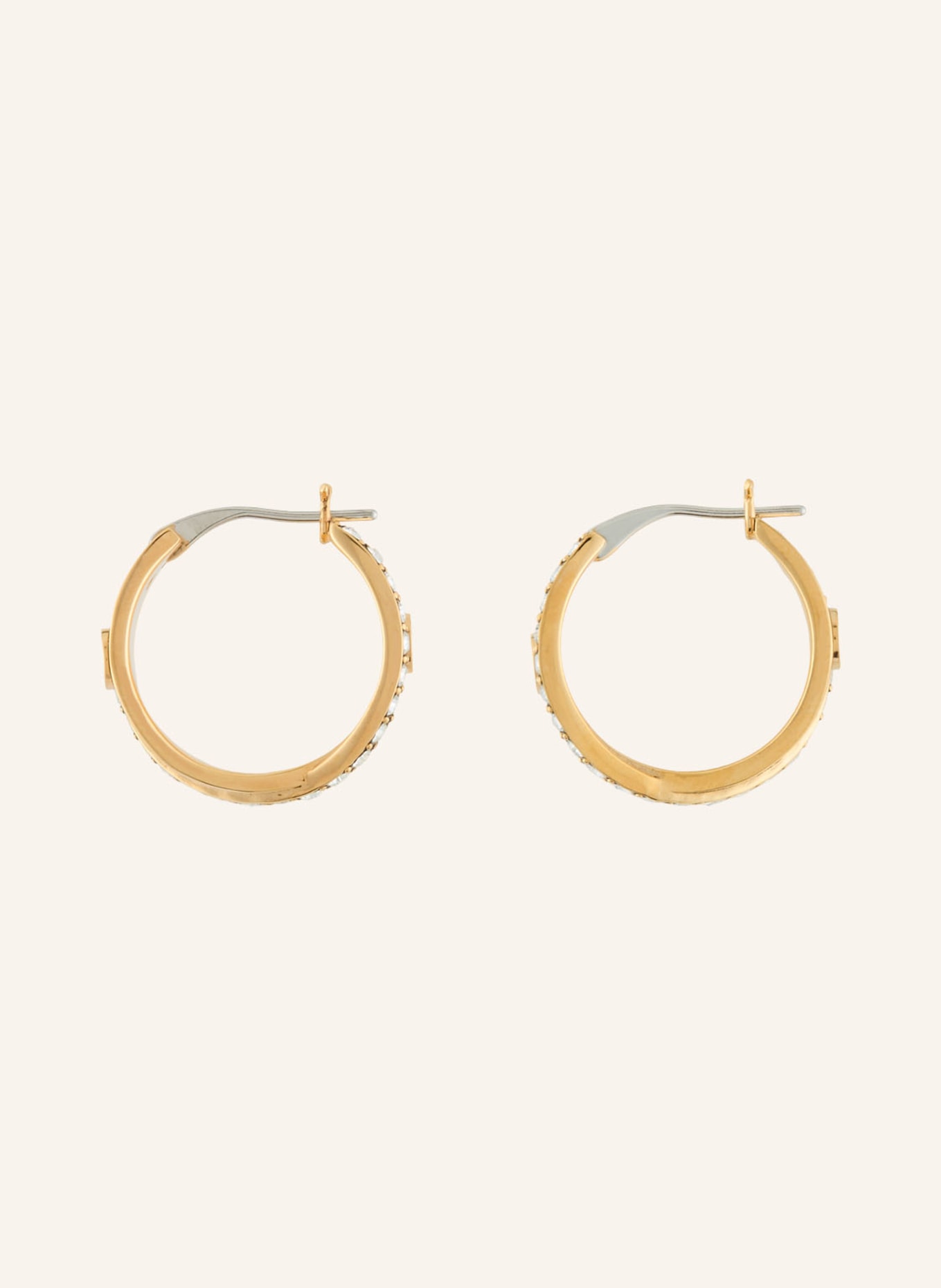 TORY BURCH Oorringen ICON PAVÉ: GOUD / WIT