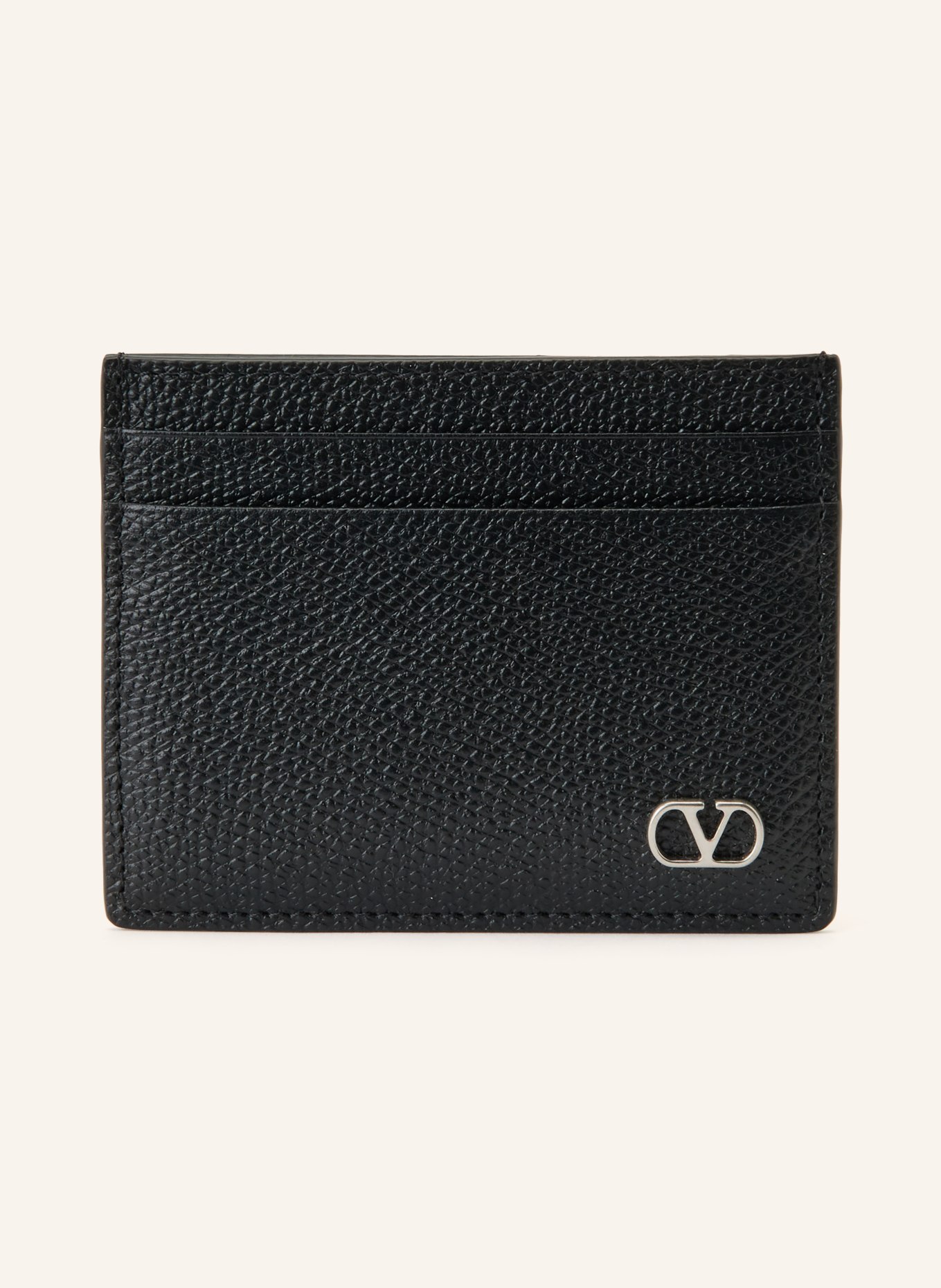 VALENTINO GARAVANI Kartenetui VLOGO SIGNATURE: SCHWARZ / SILBER