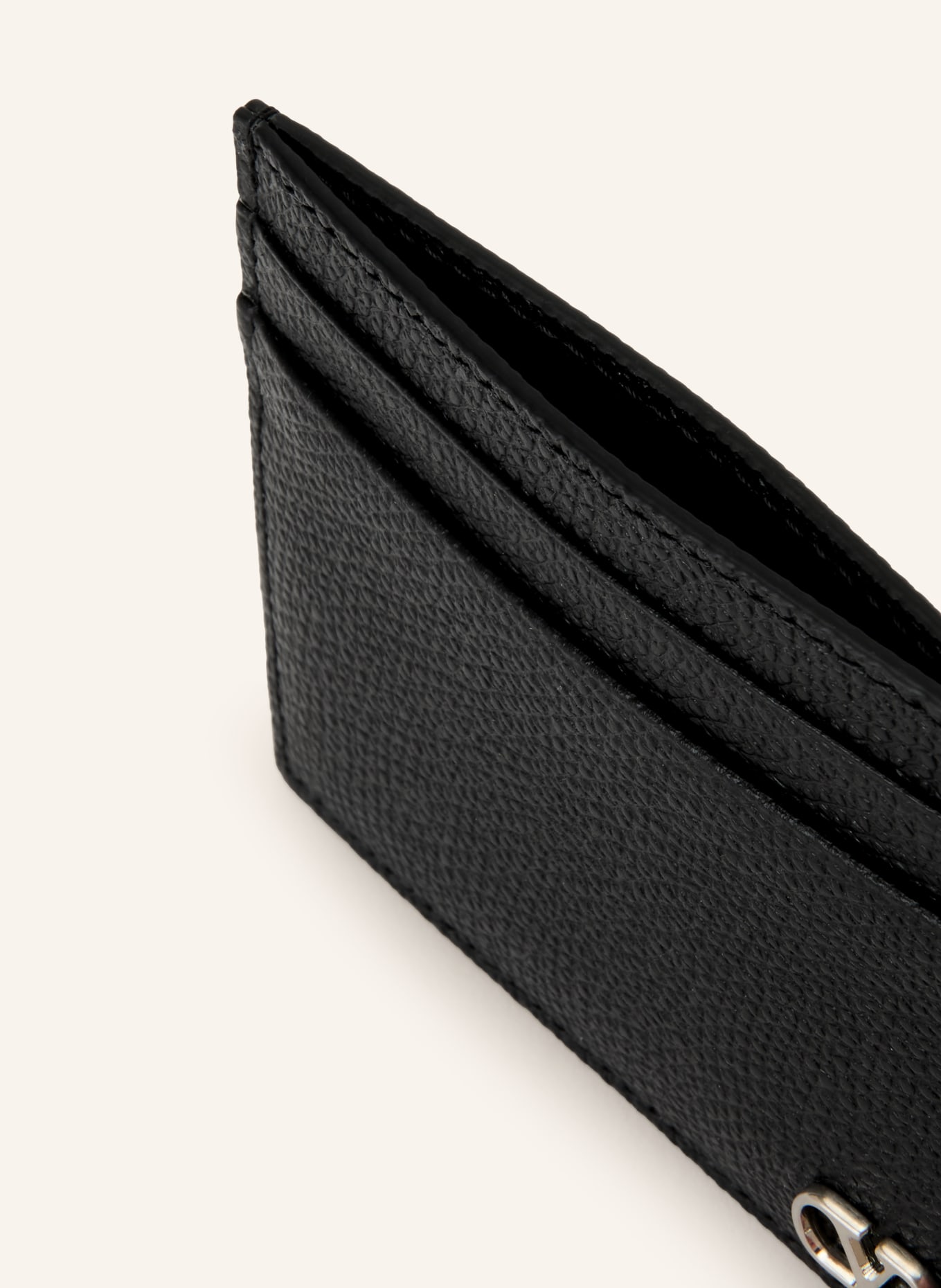 VALENTINO GARAVANI Kartenetui VLOGO SIGNATURE: SCHWARZ / SILBER