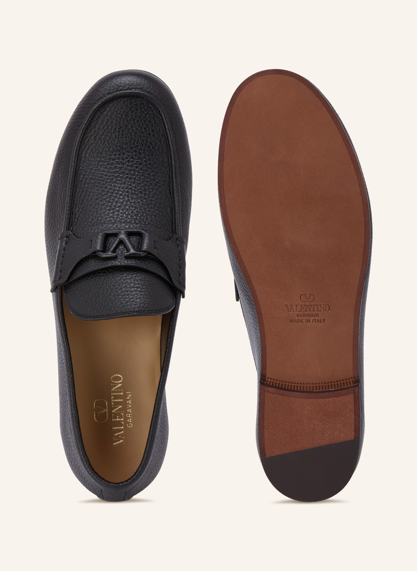 VALENTINO GARAVANI Mokasíny VLOGO SIGNATURE: ČERNÁ