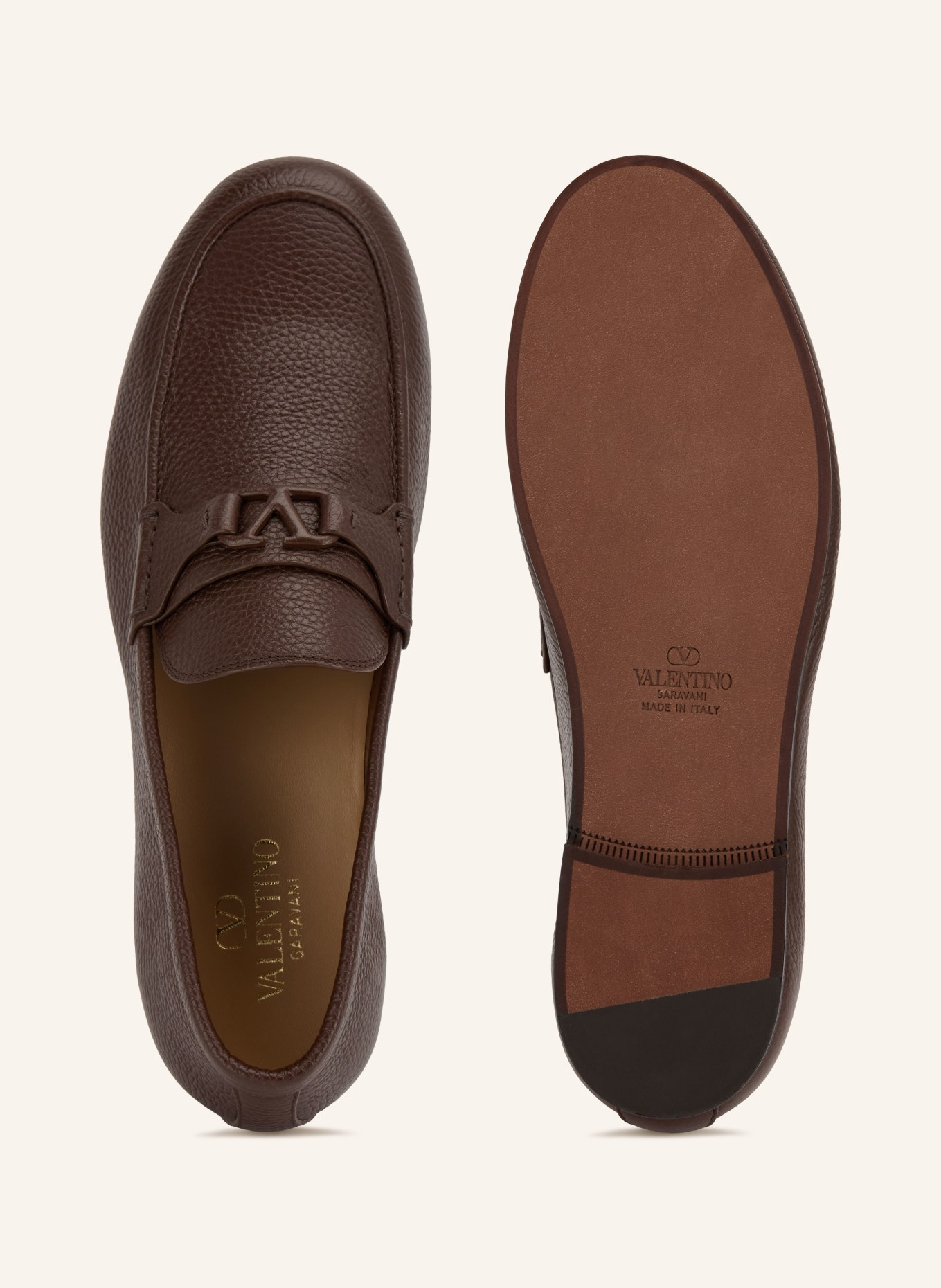 VALENTINO GARAVANI Loafersy VLOGO SIGNATURE: CIEMNOBRĄZOWY