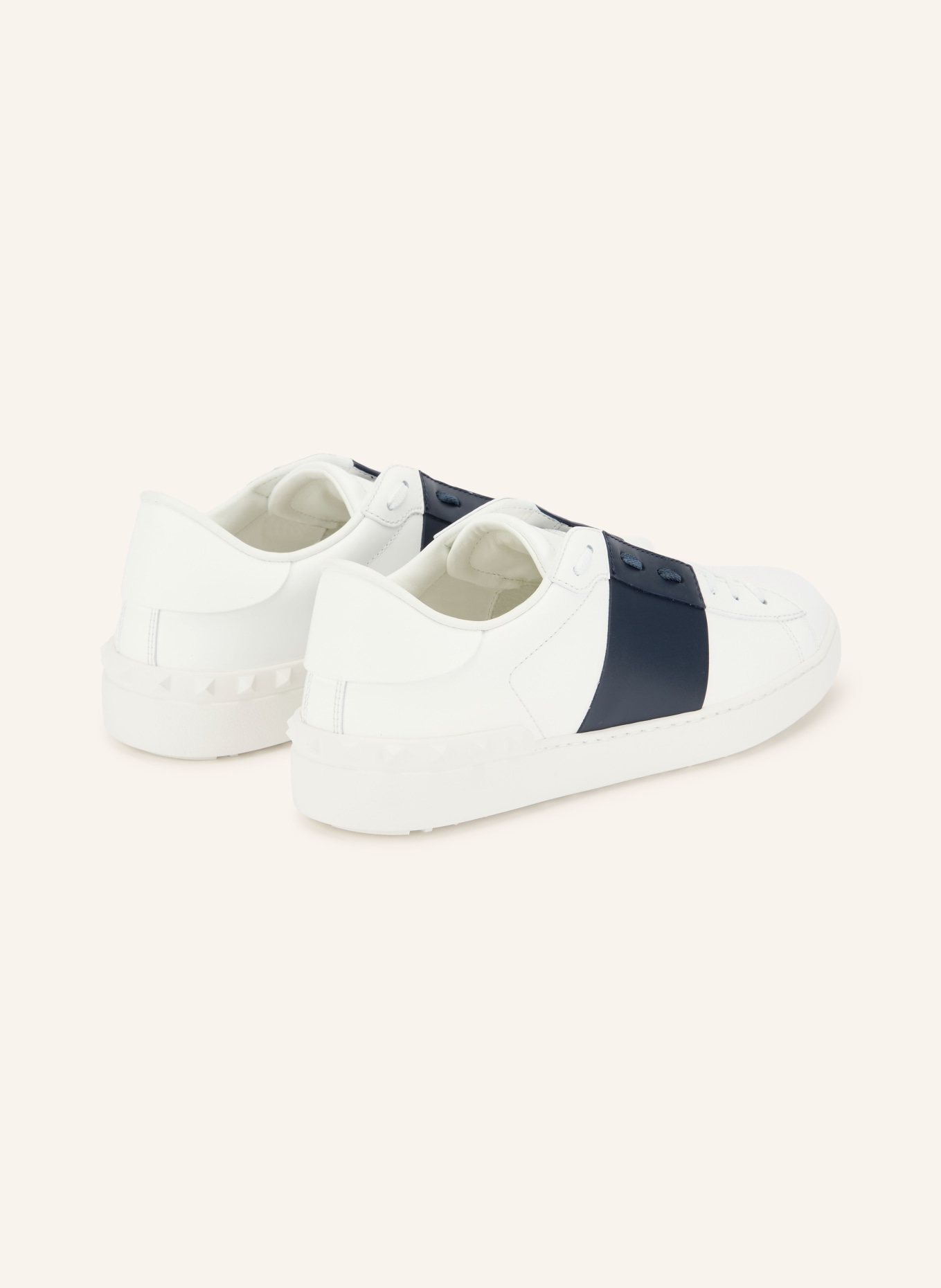 VALENTINO GARAVANI Sneaker OPEN: WEISS / DUNKELBLAU