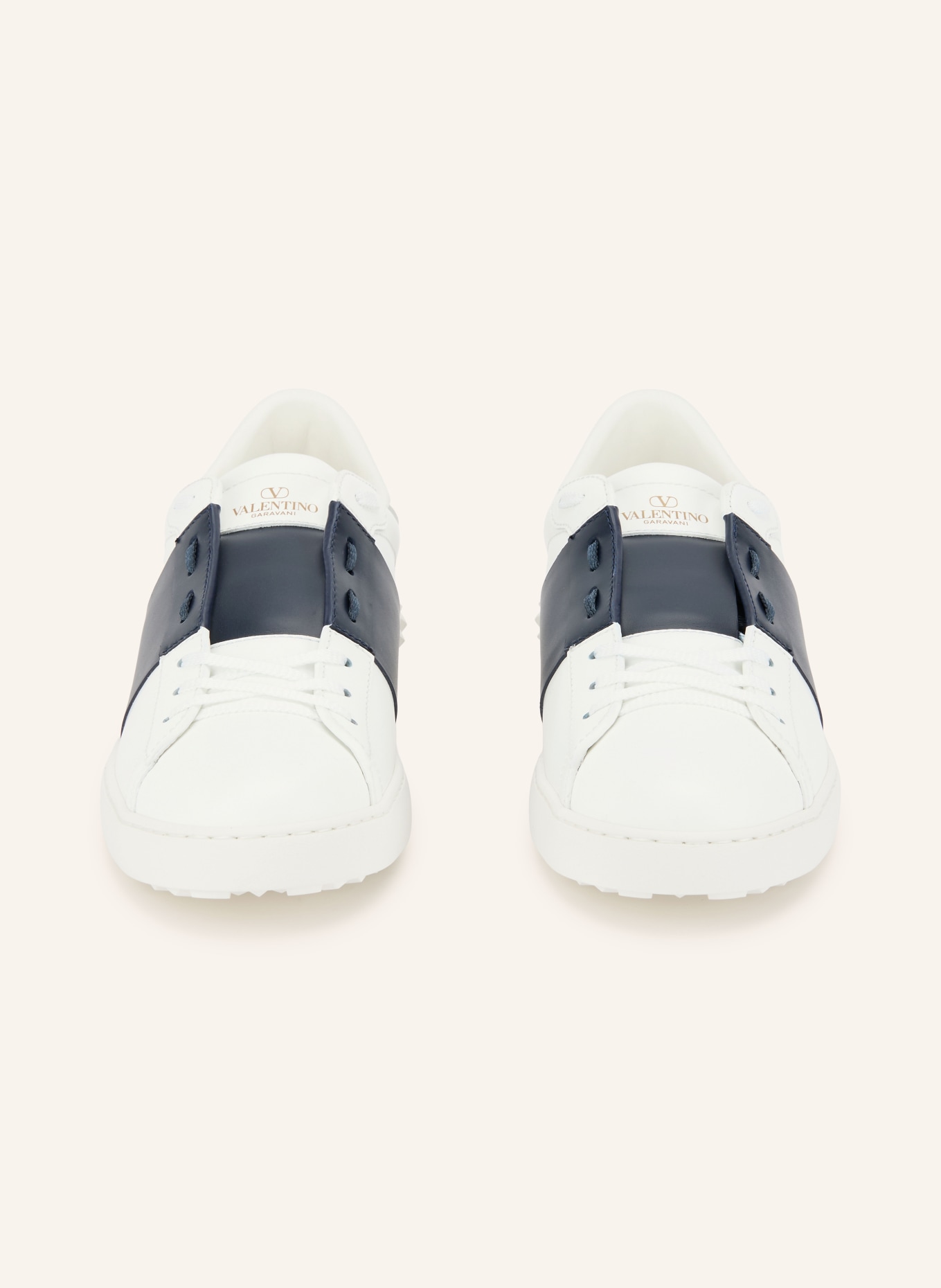 VALENTINO GARAVANI Sneaker OPEN: WEISS / DUNKELBLAU