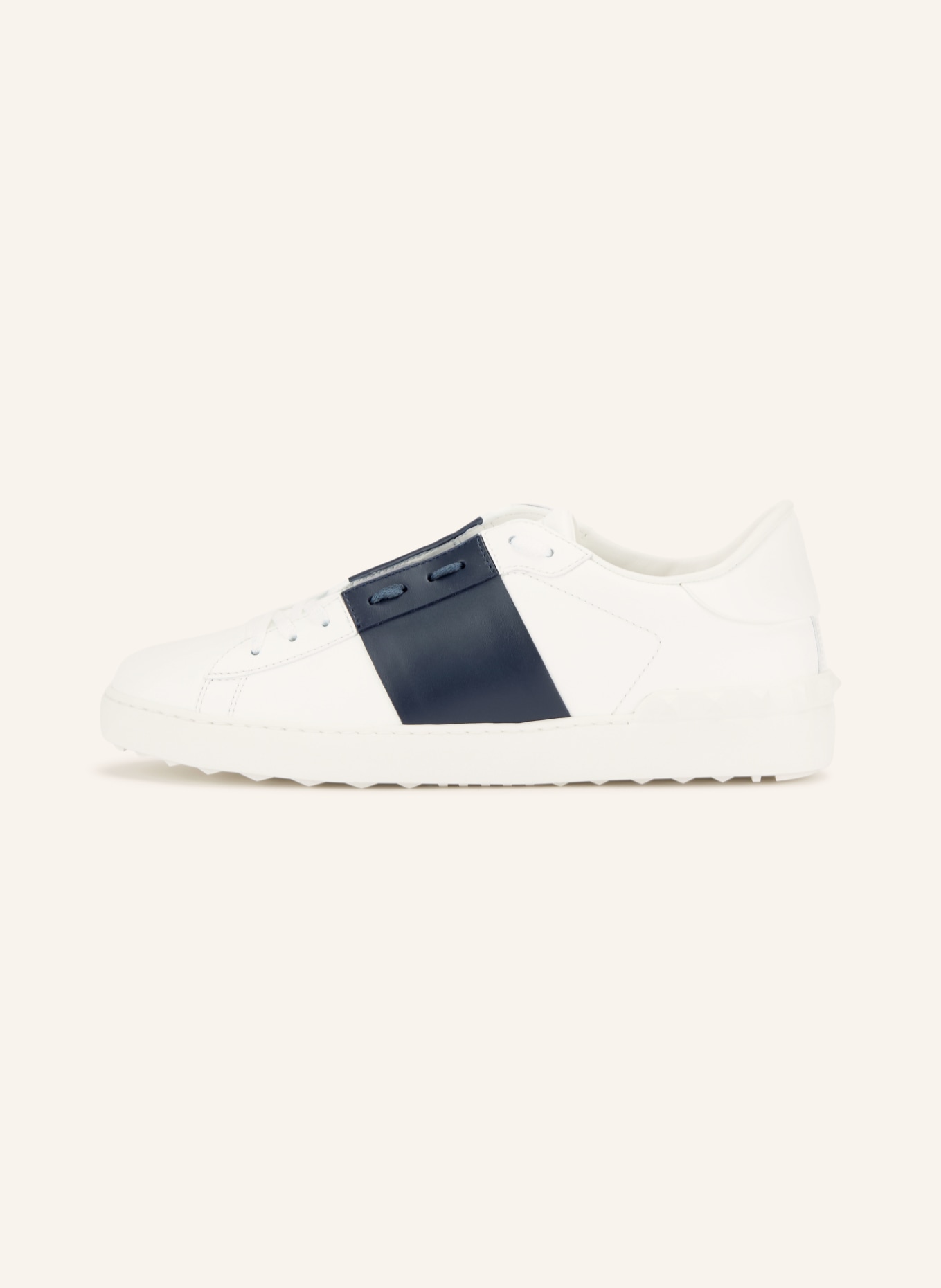 VALENTINO GARAVANI Sneaker OPEN: WEISS / DUNKELBLAU