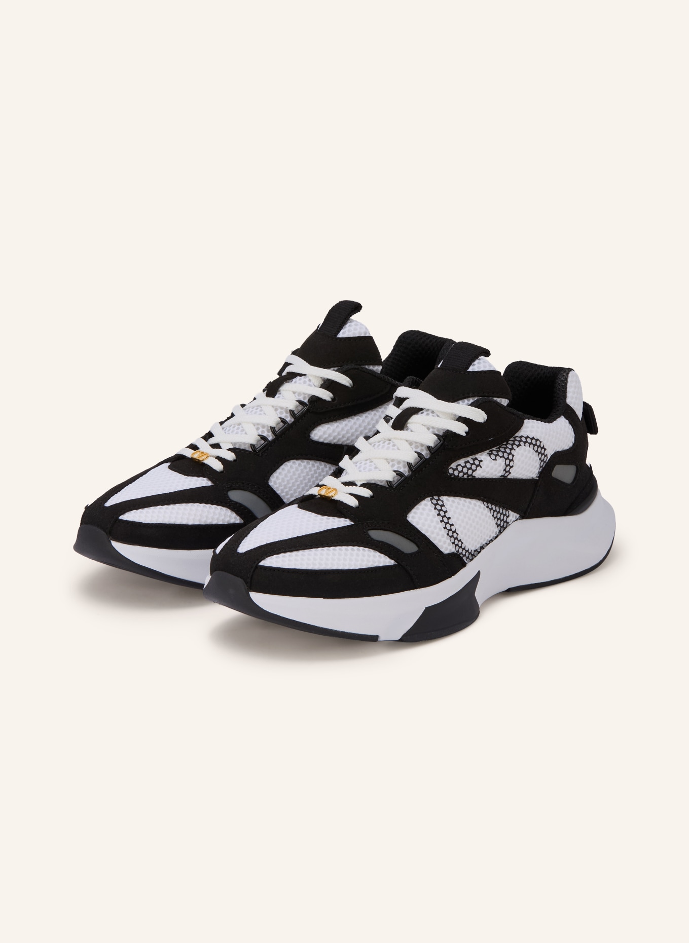 VALENTINO GARAVANI DEMIVEE Sneakers: WHITE / GRAY / BLACK