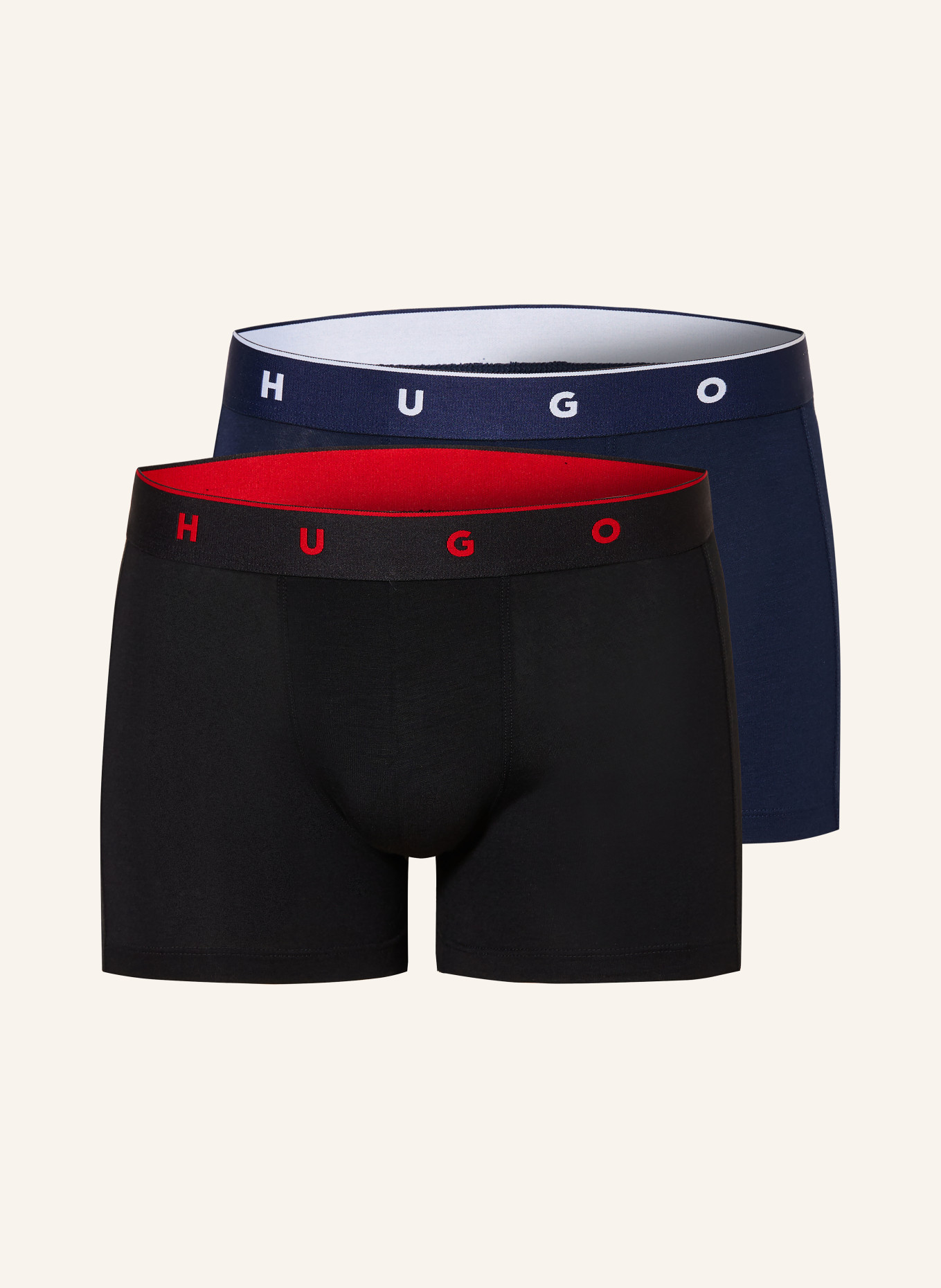 HUGO 3-pack of Boxer shorts: DARK BLUE / BLACK