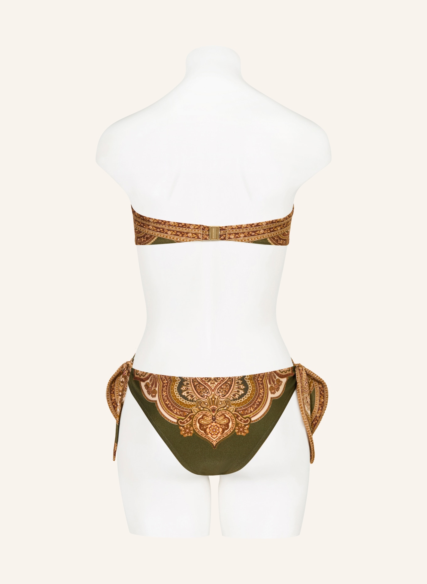 ZIMMERMANN Maillot de bain bandeau MAHON: OLIVE / MARRON CLAIR / MARRON