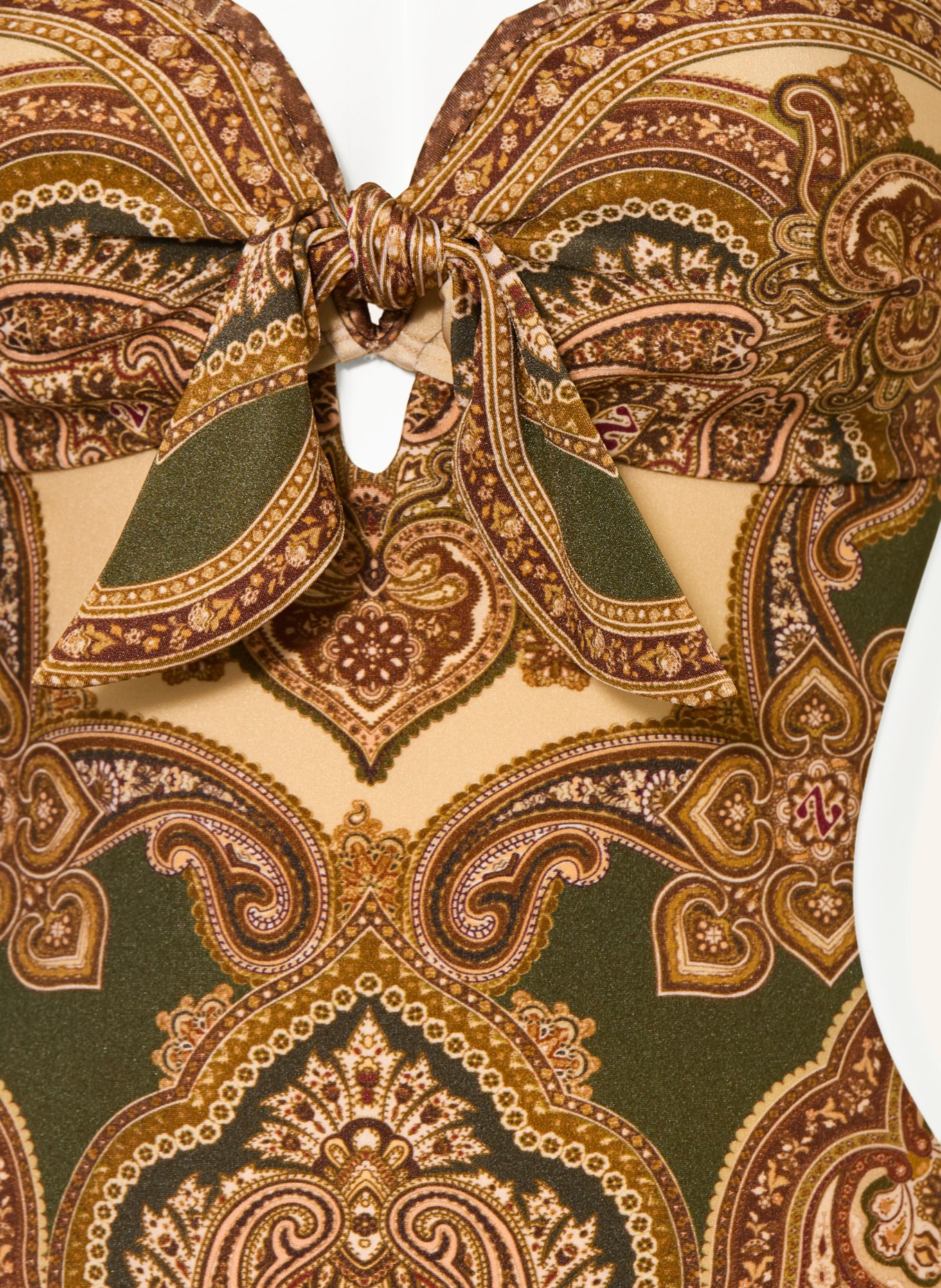 ZIMMERMANN Maillot de bain bandeau MAHON: OLIVE / MARRON CLAIR / MARRON