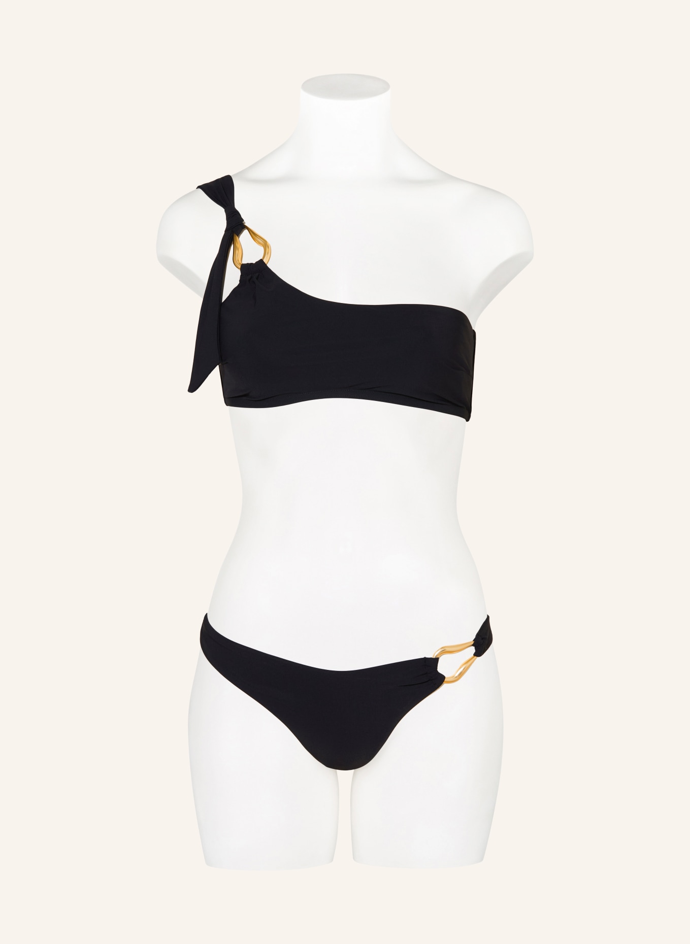 ZIMMERMANN Bikini asymétrique ROSELIGHT: NOIR / OR