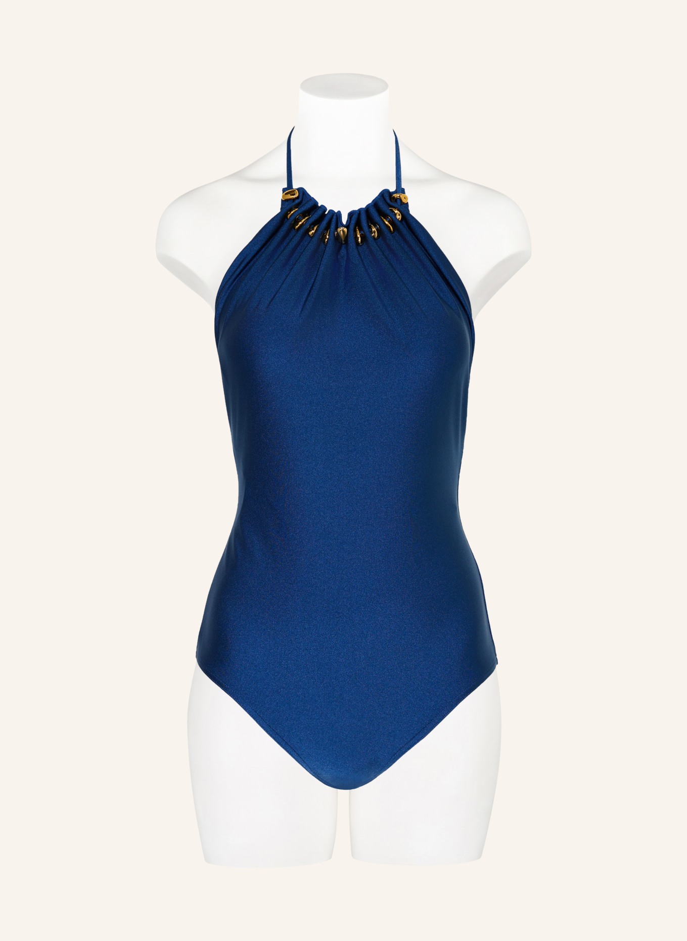 ZIMMERMANN ASTER halter-neck swimsuit: BLUE