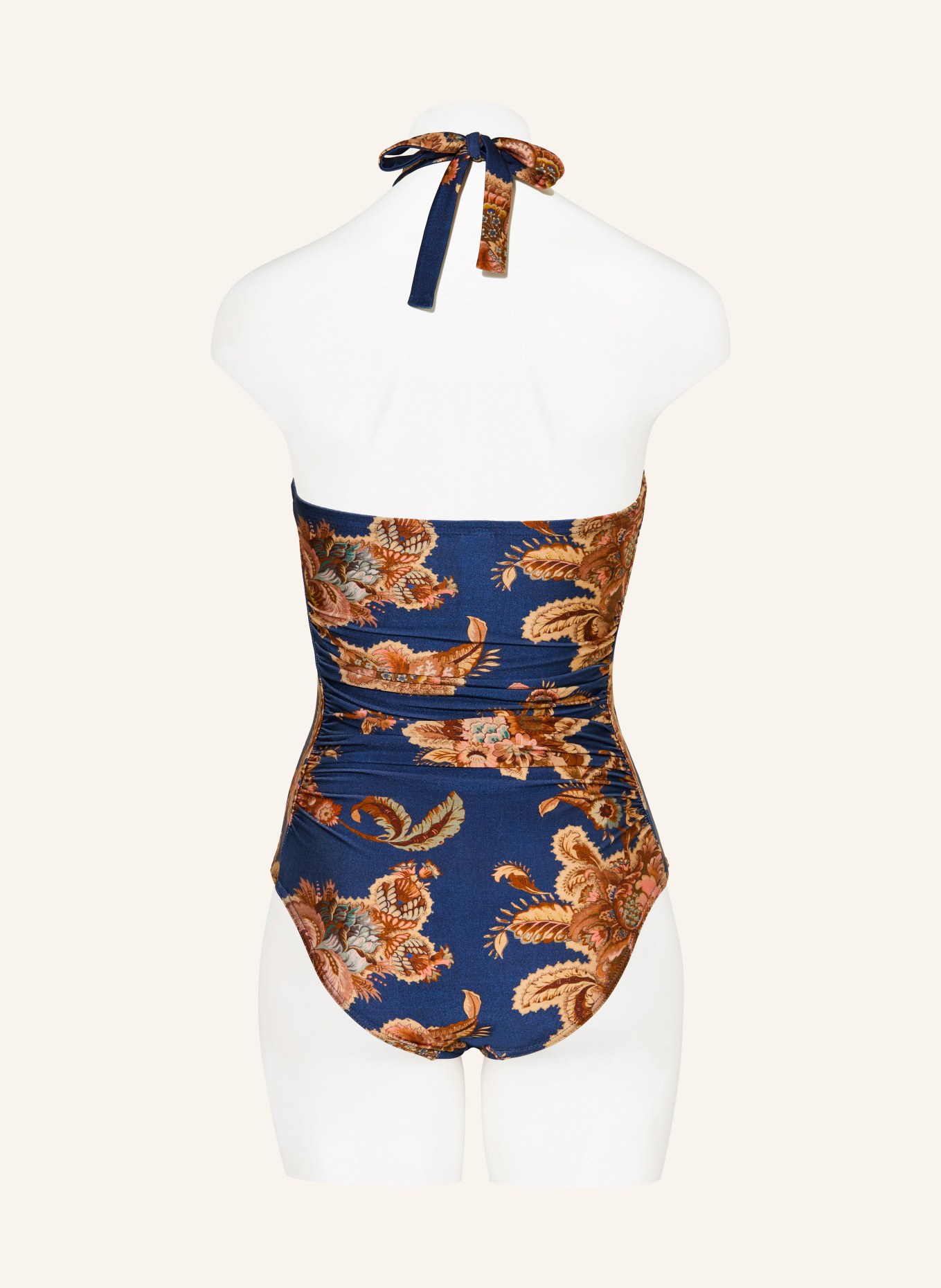 ZIMMERMANN Neckholder-Badeanzug ASTER: BLAU / HELLBRAUN / LACHS