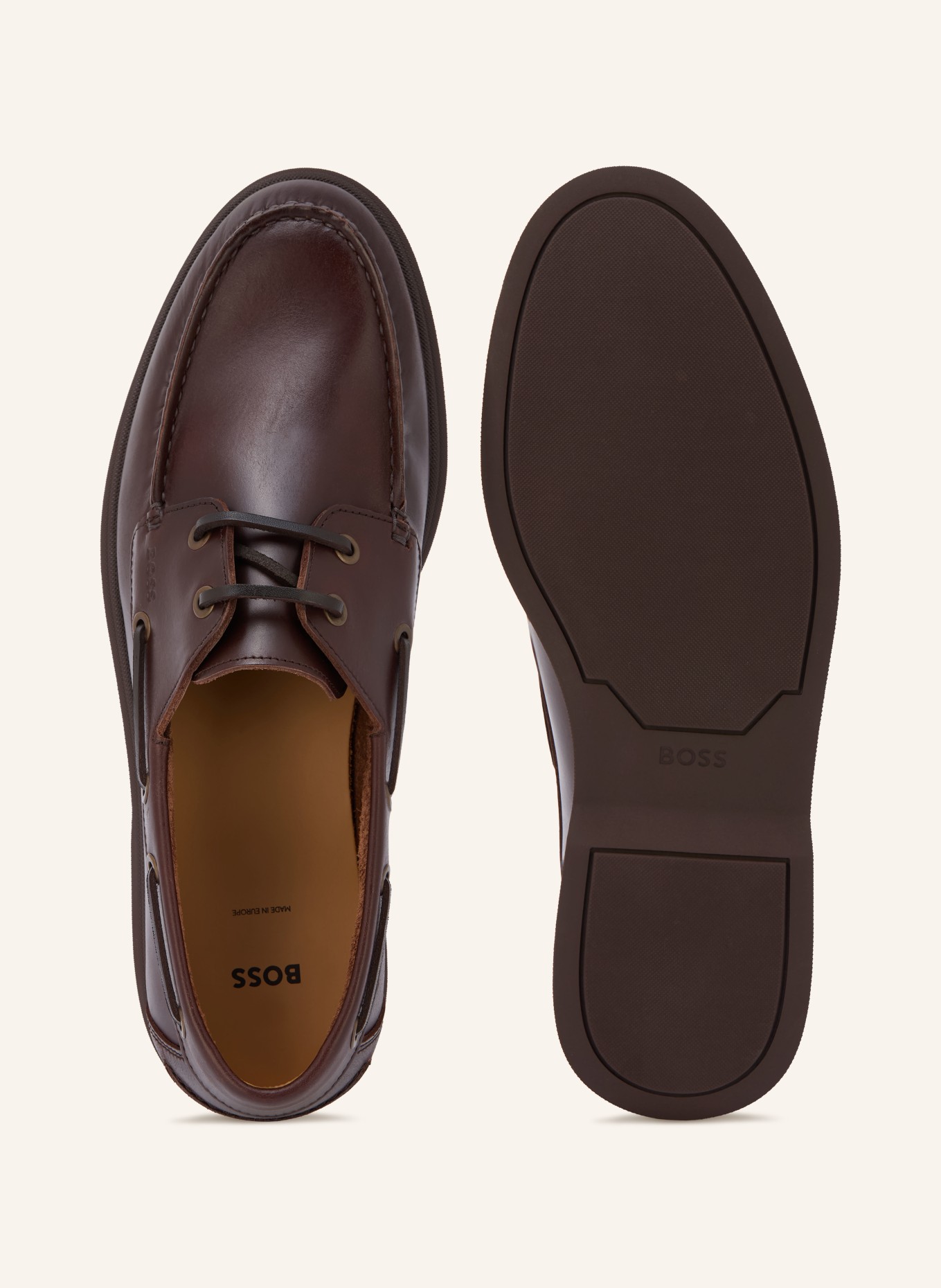 BOSS Chaussures bateau SIENNE: MARRON FONCÉ