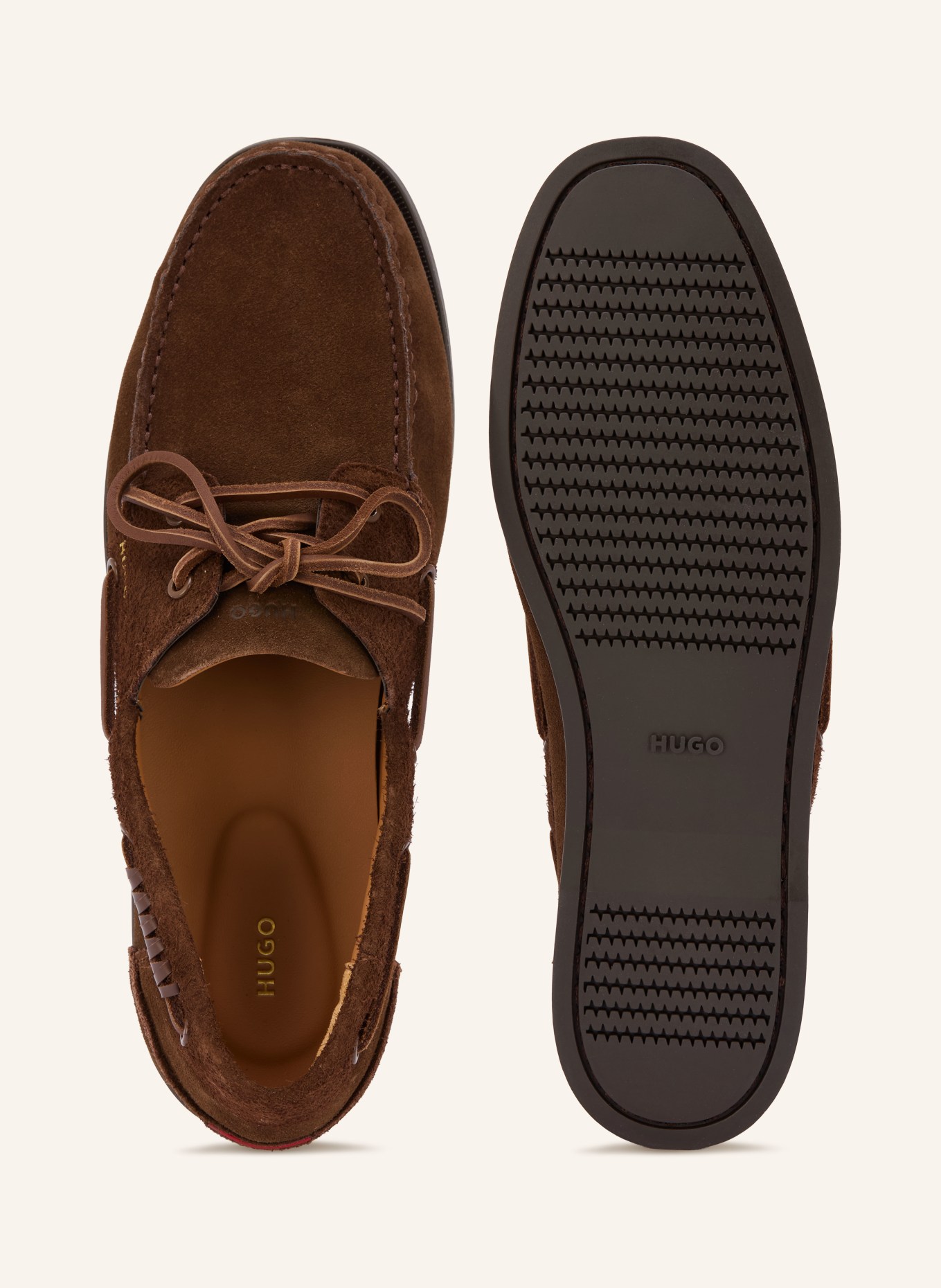 HUGO Chaussures bateau DARCY: MARRON