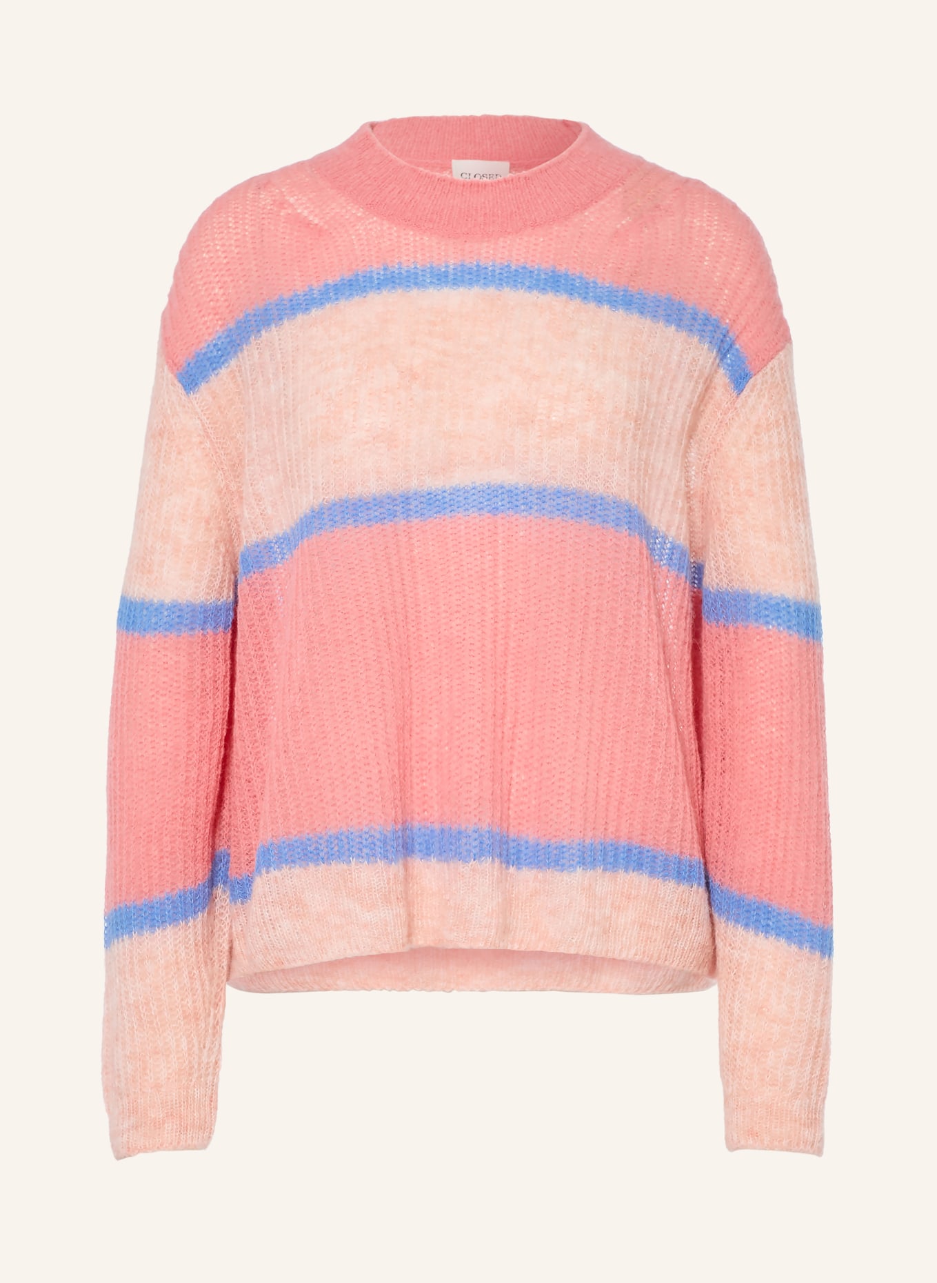 CLOSED Trui van alpaca: ROZE / ROSE CLAIR / LICHTBLAUW