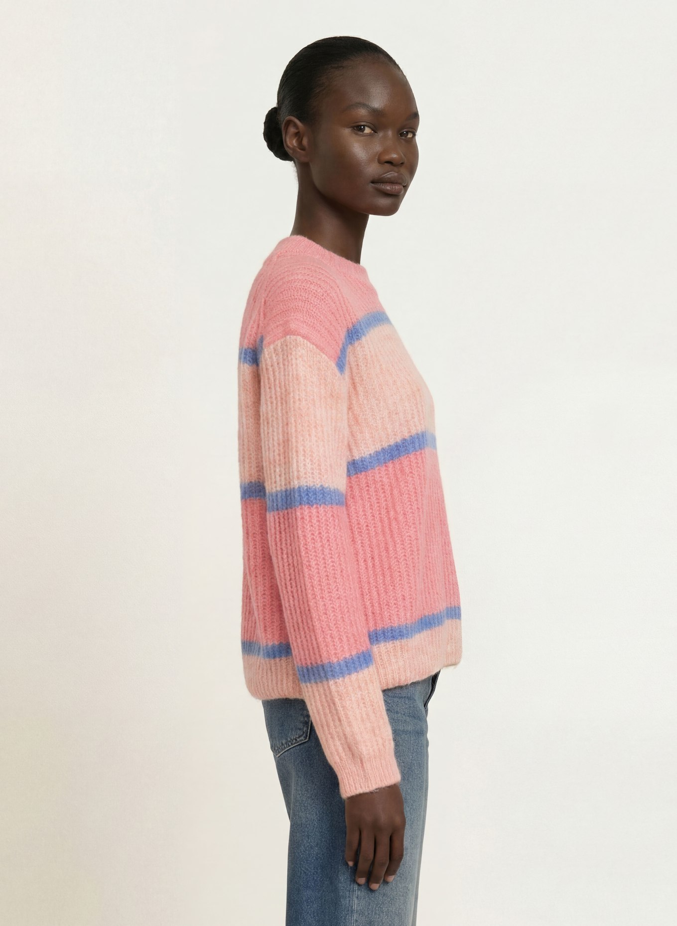 CLOSED Trui van alpaca: ROZE / ROSE CLAIR / LICHTBLAUW