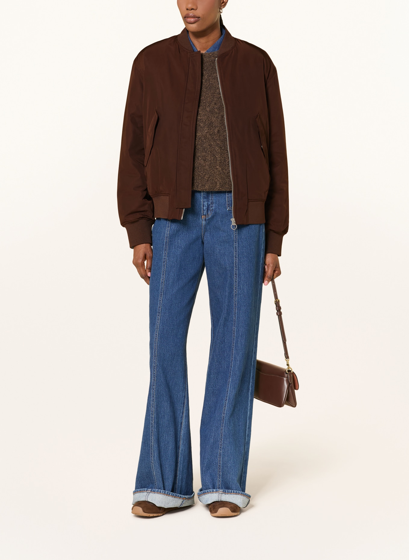 CLOSED Bomber jacket: DARK BROWN